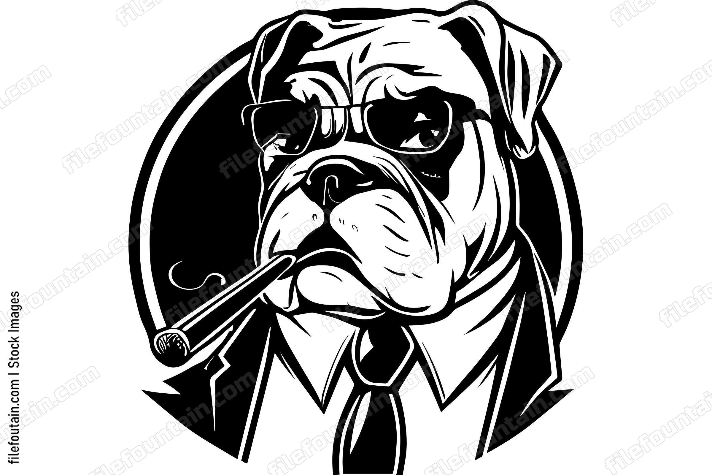 Bulldog Smoking A Cigar