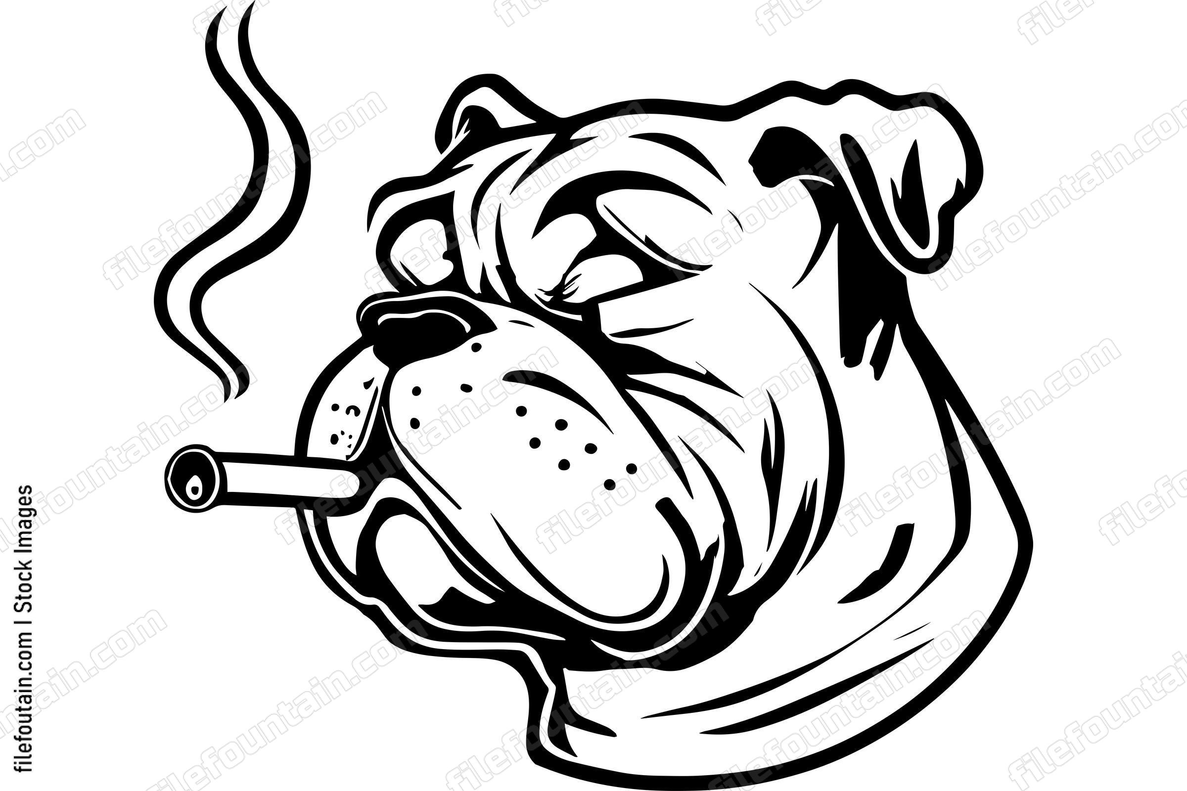 Bulldog Smoking A Cigar