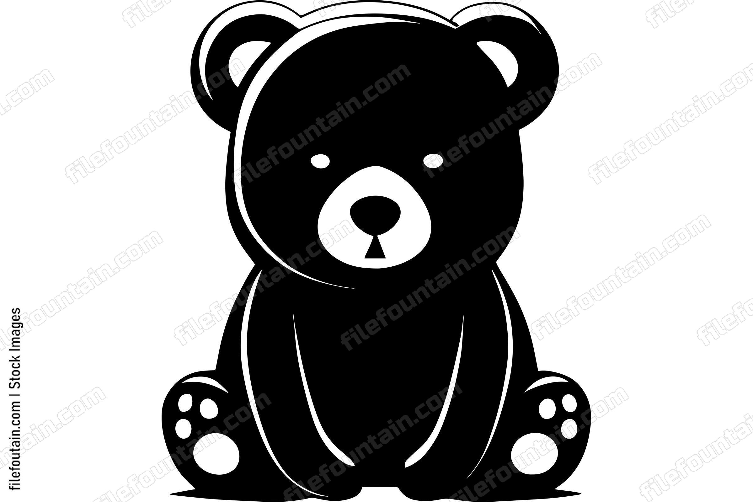 Cute Bear Teddy Sitting On the Floor