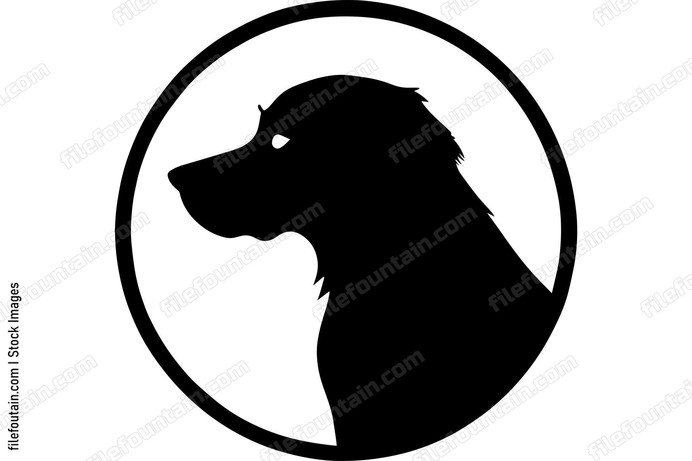 Dog Silhouette Icon In a Circle