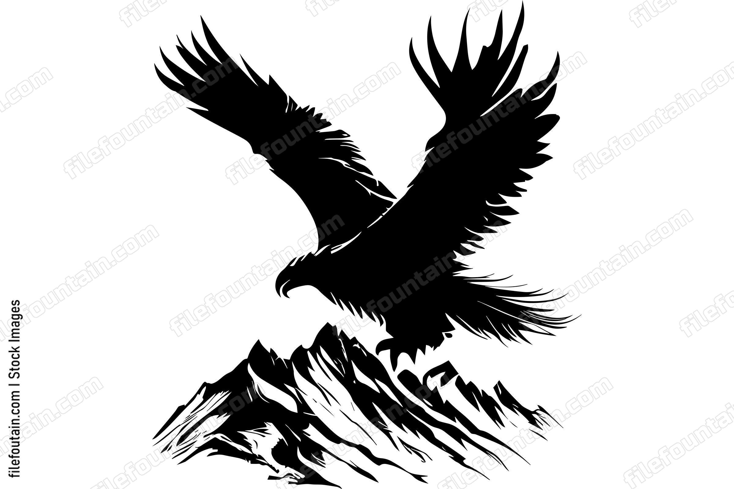 Eagle Soaring Over A Mountain