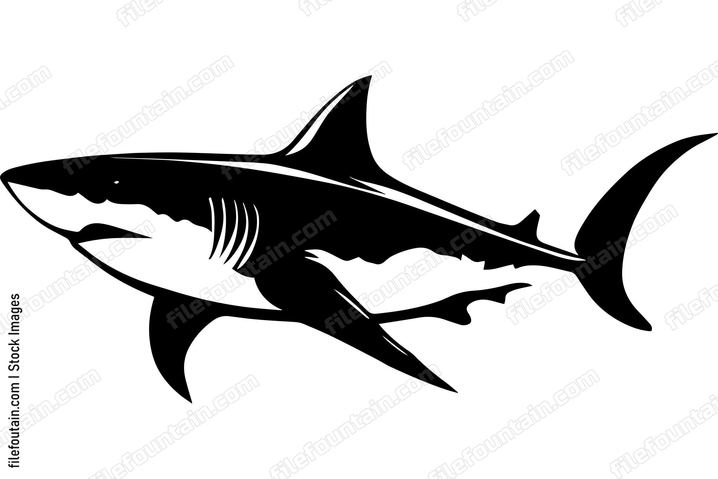 Great White Shark Logo Monochrome Design