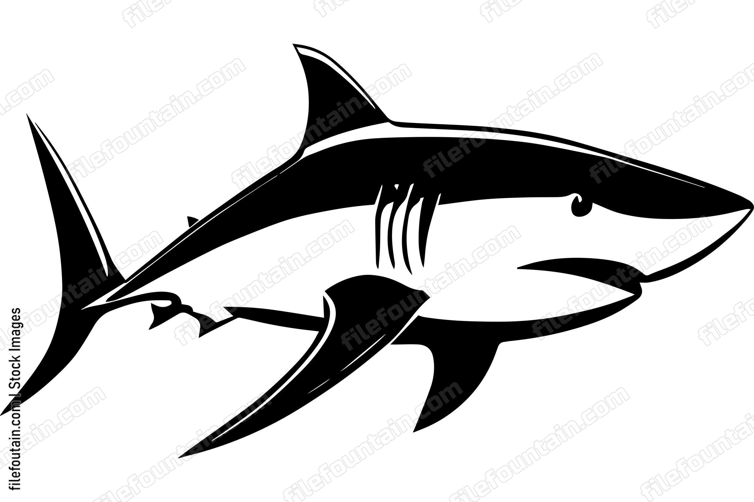 Great White Shark Logo Monochrome Design