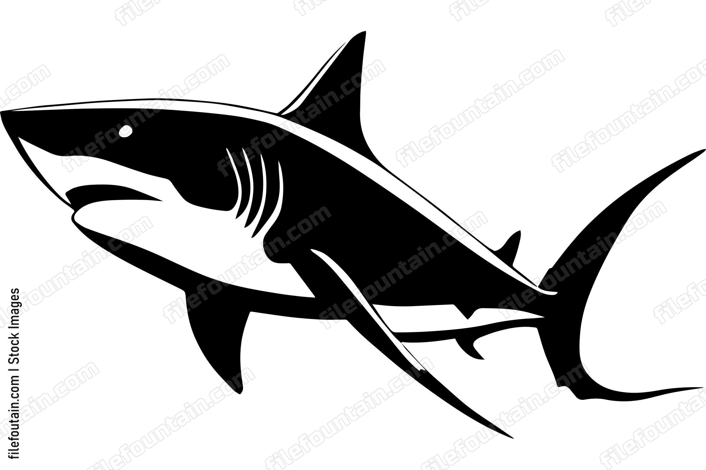 Great White Shark Logo Monochrome Design