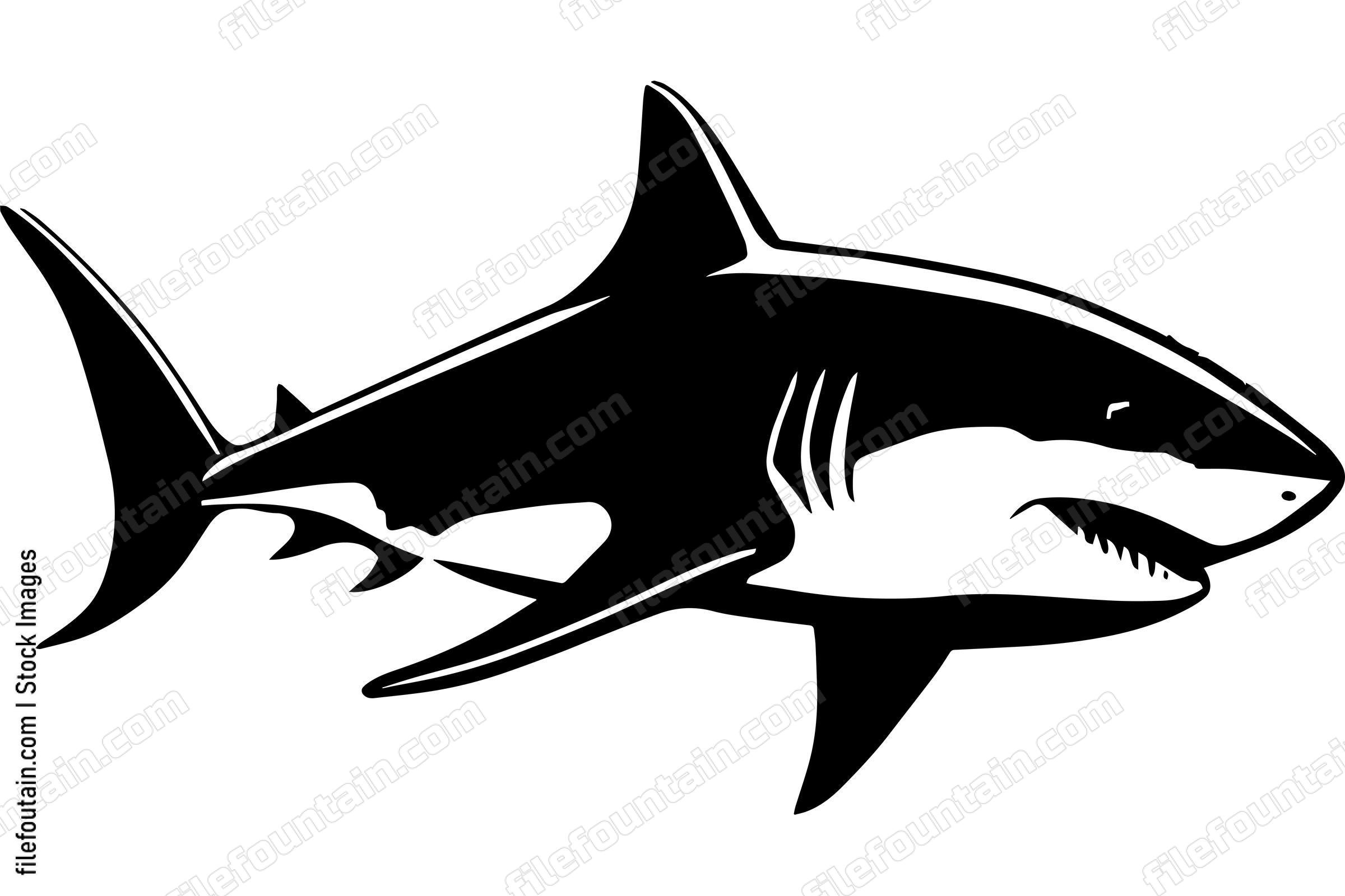 Great White Shark Logo Monochrome Design
