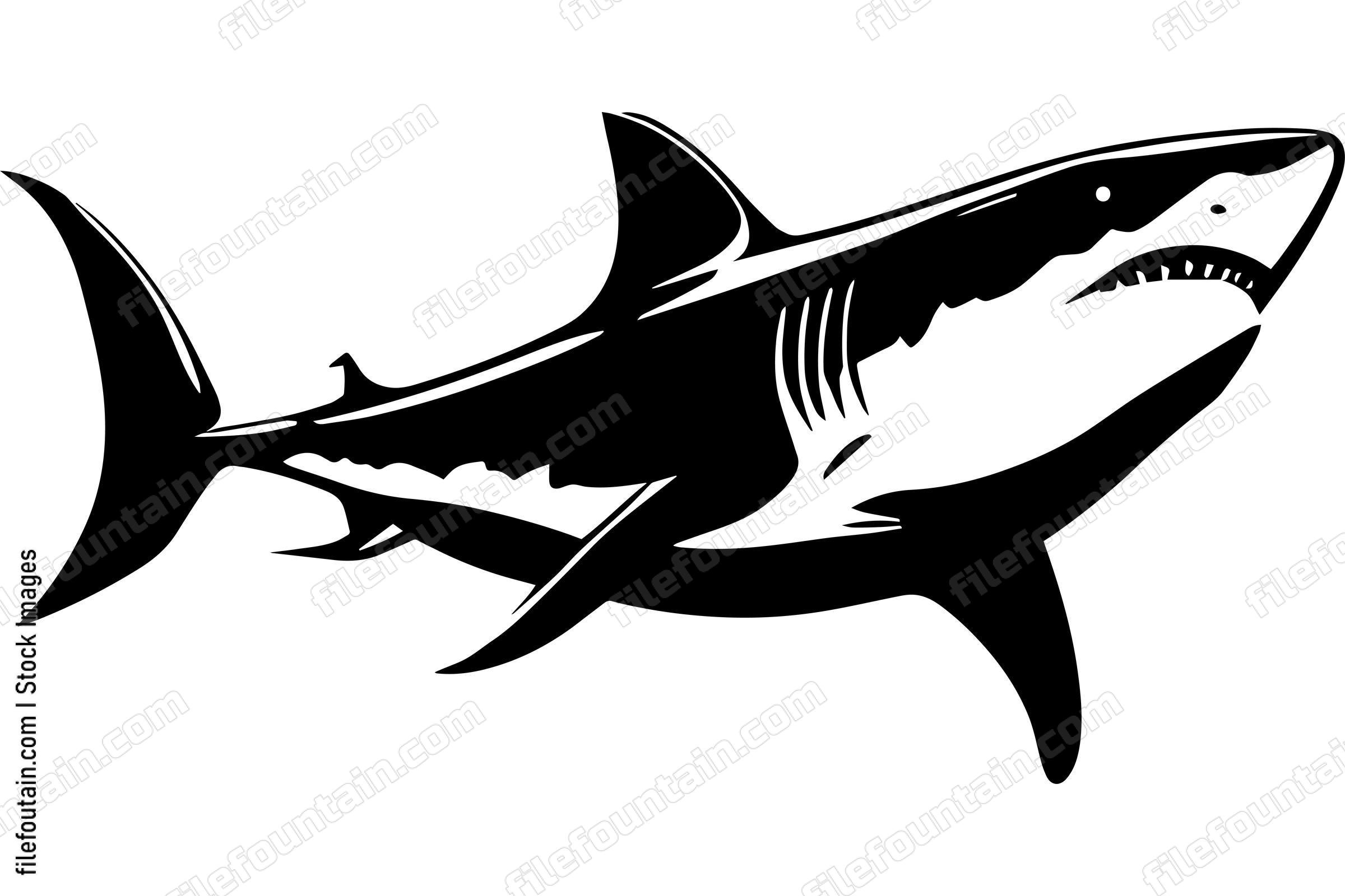 Great White Shark Logo Monochrome Design