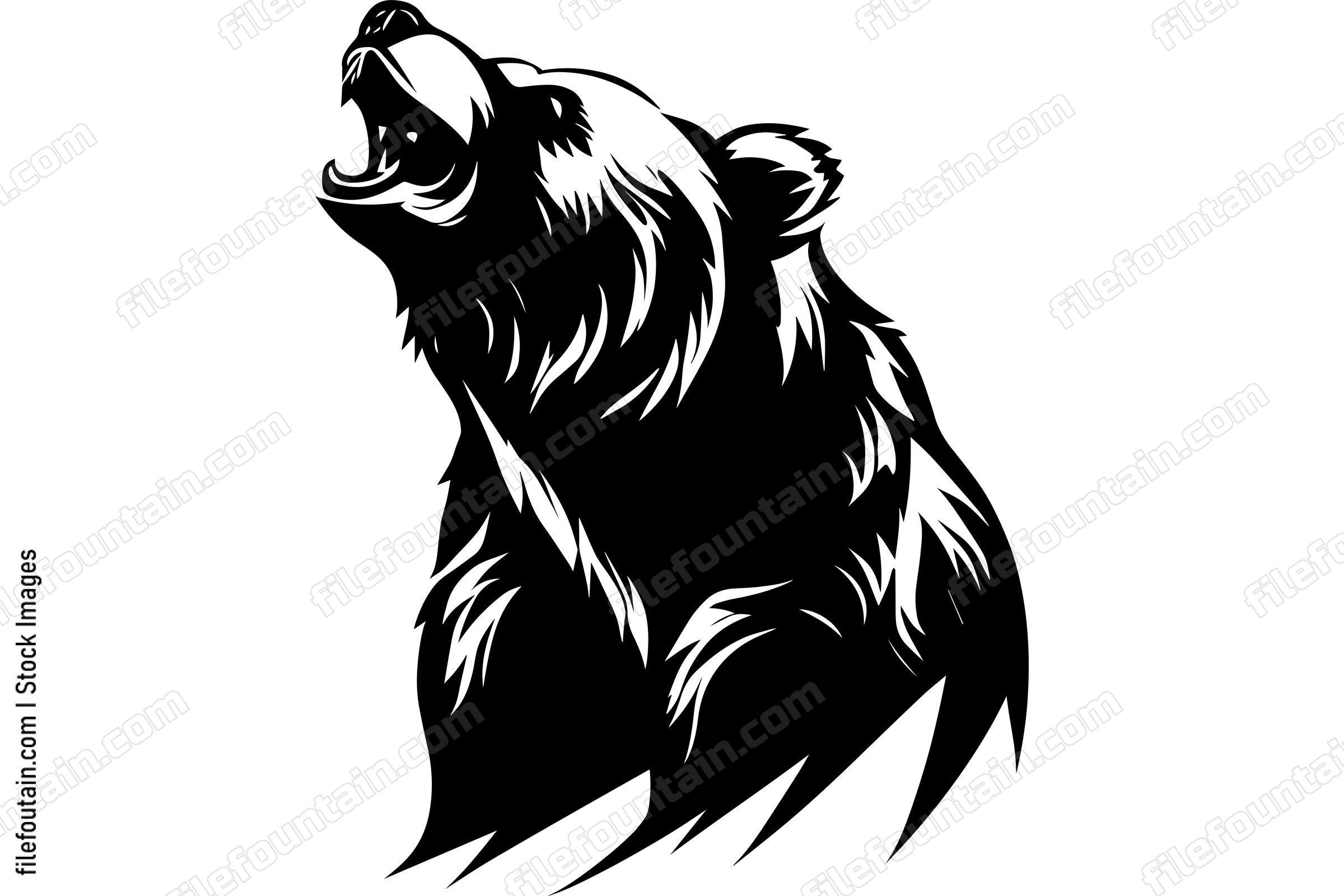 Grizzly Bear Monochrome Logo
