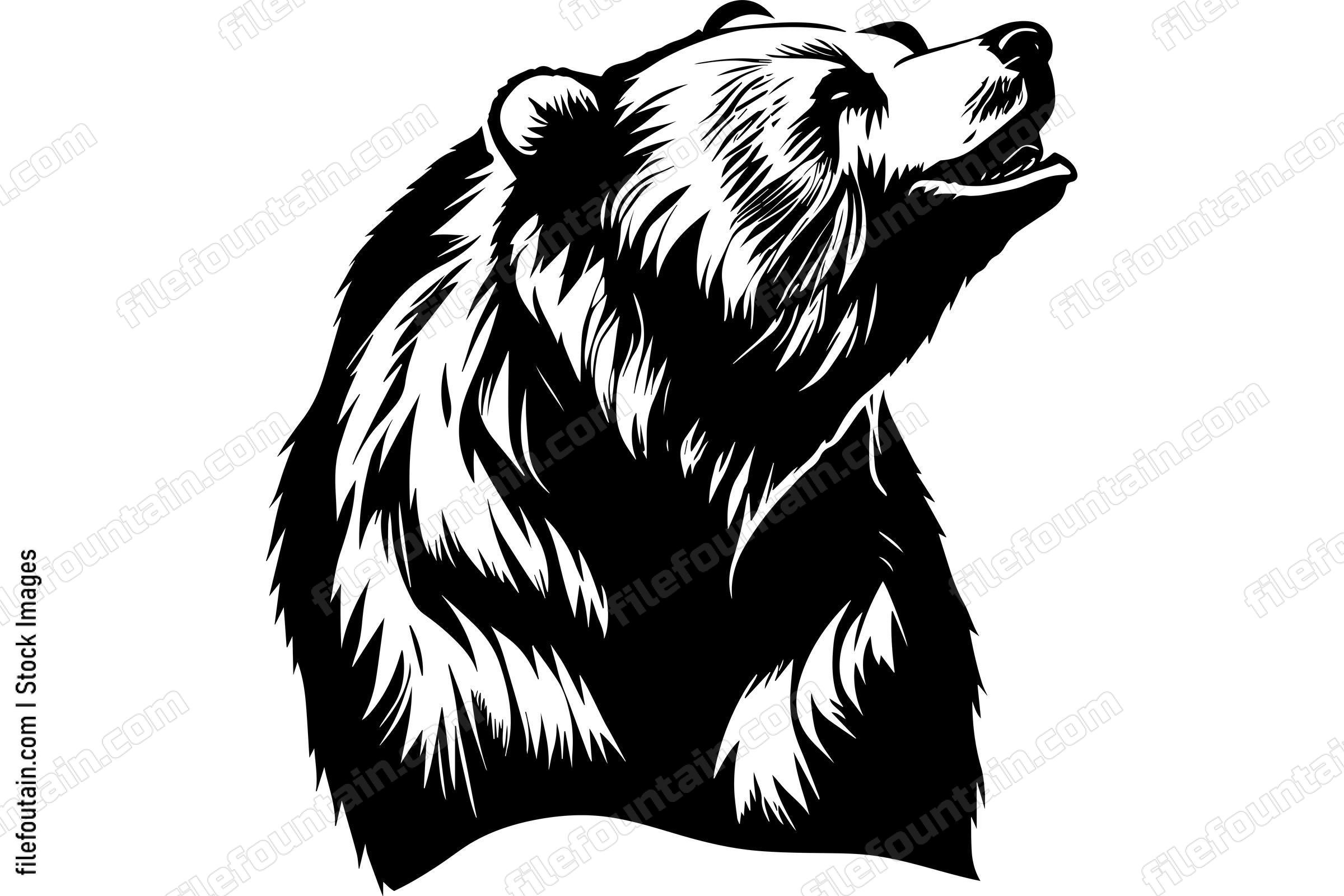 Grizzly Bear Monochrome Logo