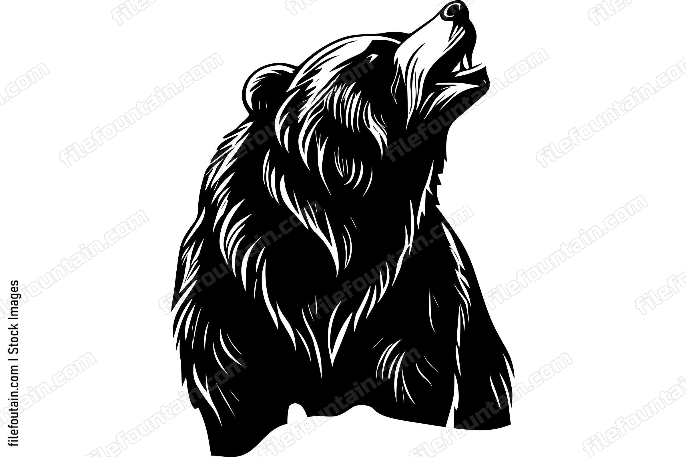 Grizzly Bear Monochrome Logo