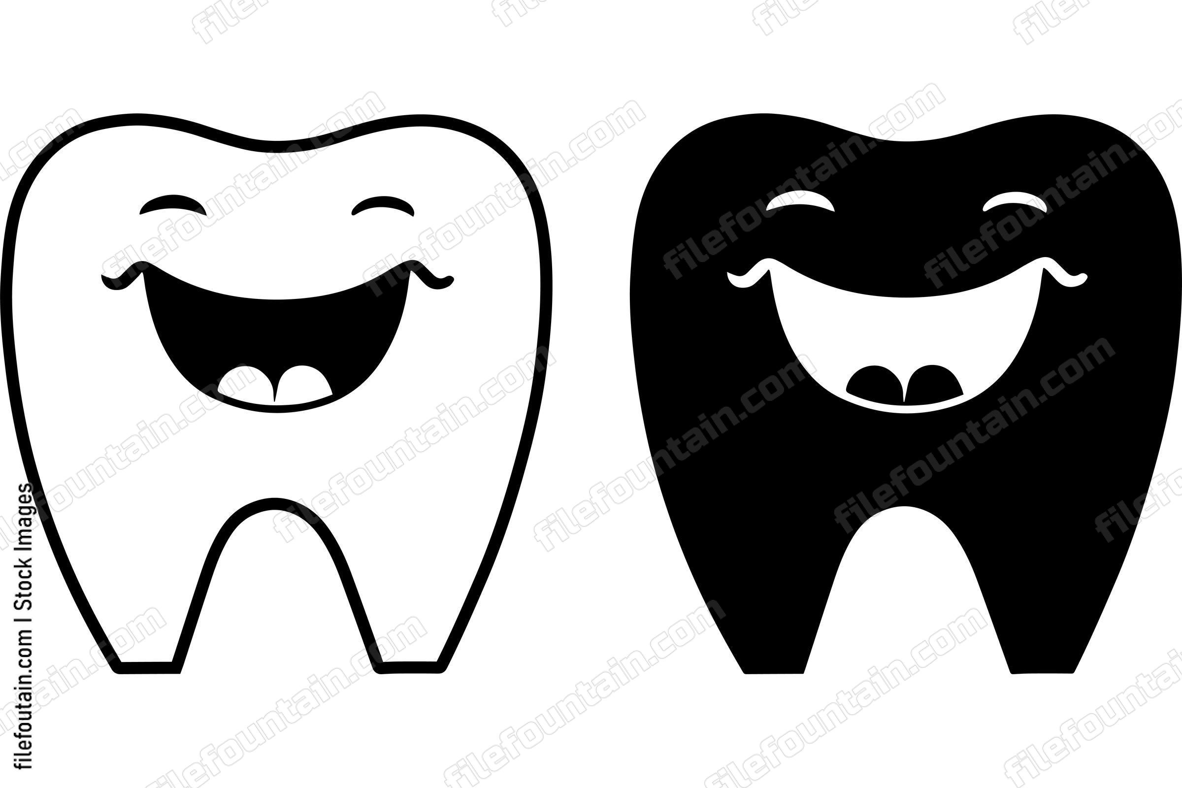 Happy Smiling Tooth Mascot Logo