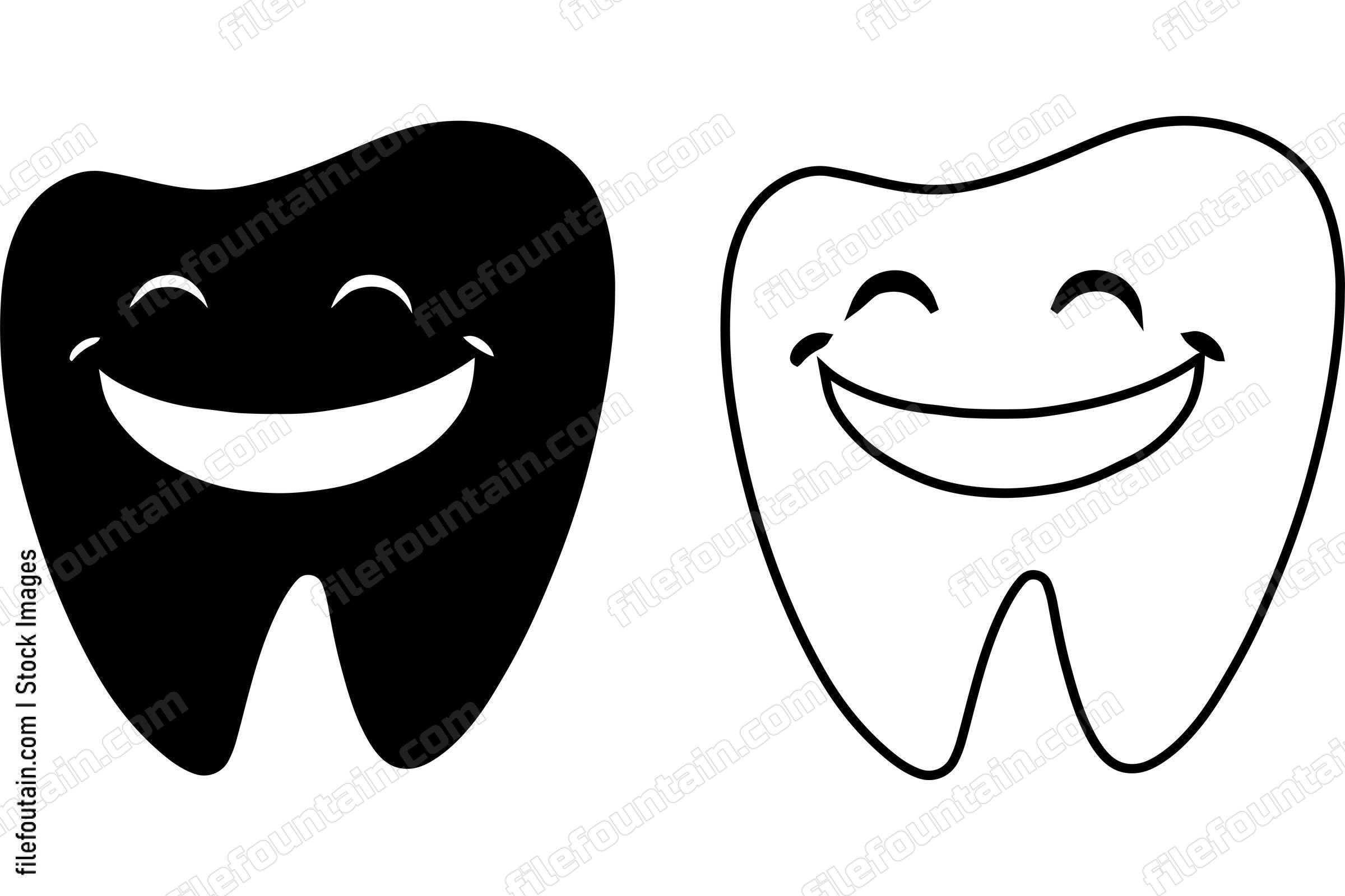 Happy Smiling Tooth Mascot Logo