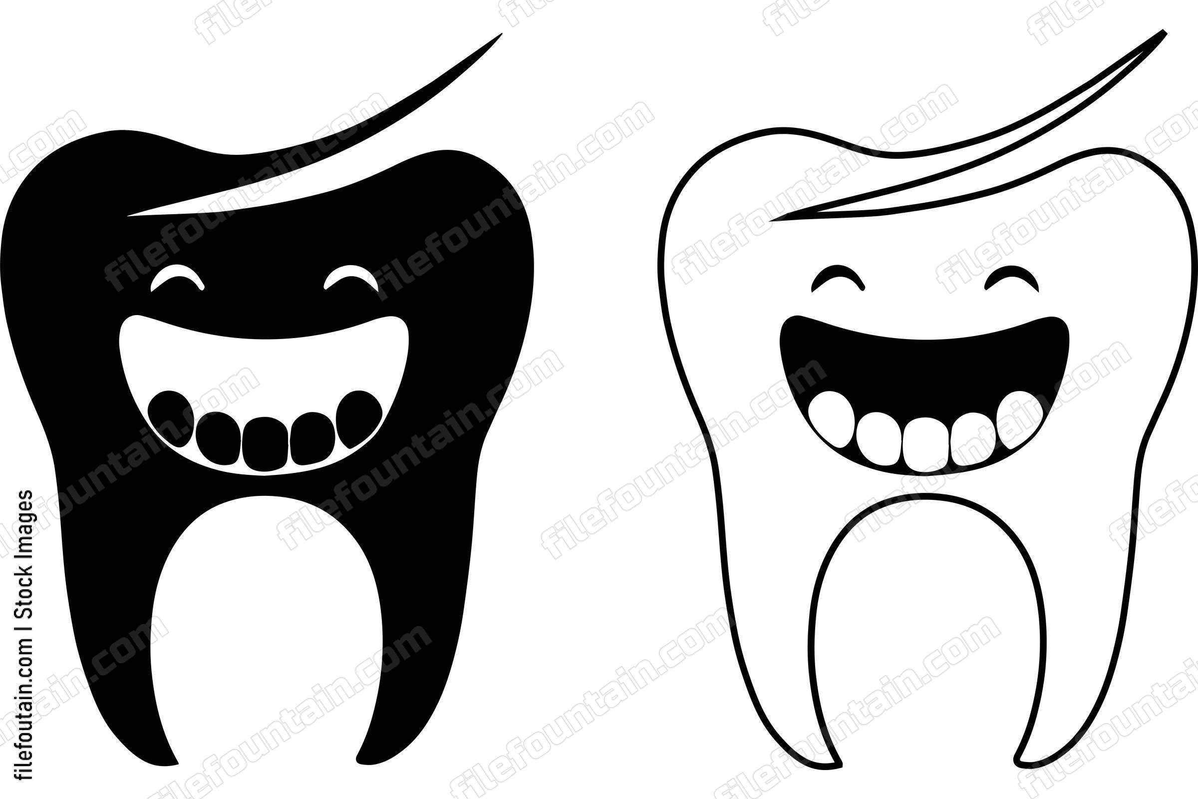 Happy Smiling Tooth Mascot Logo