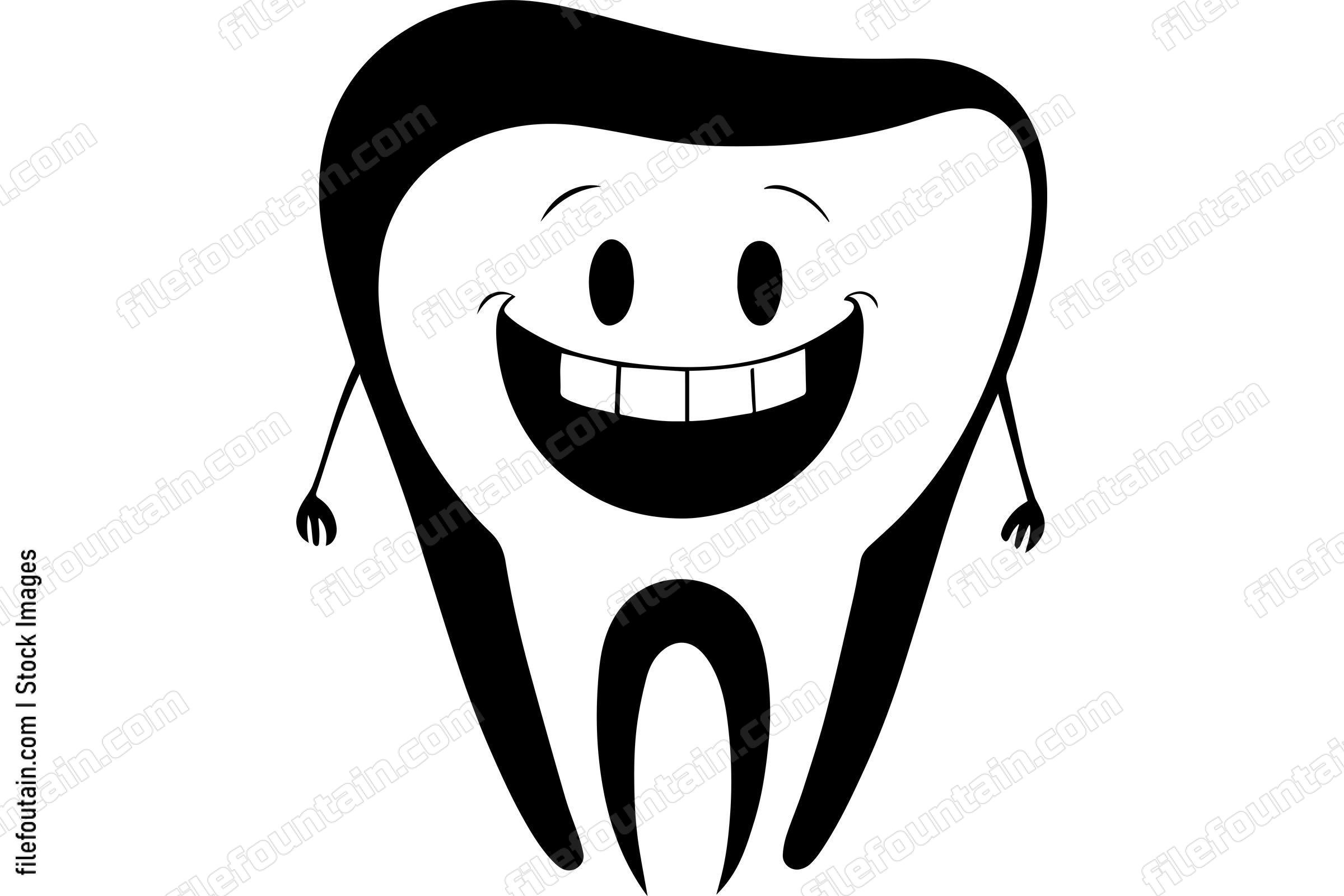 Happy Smiling Tooth Mascot Logo