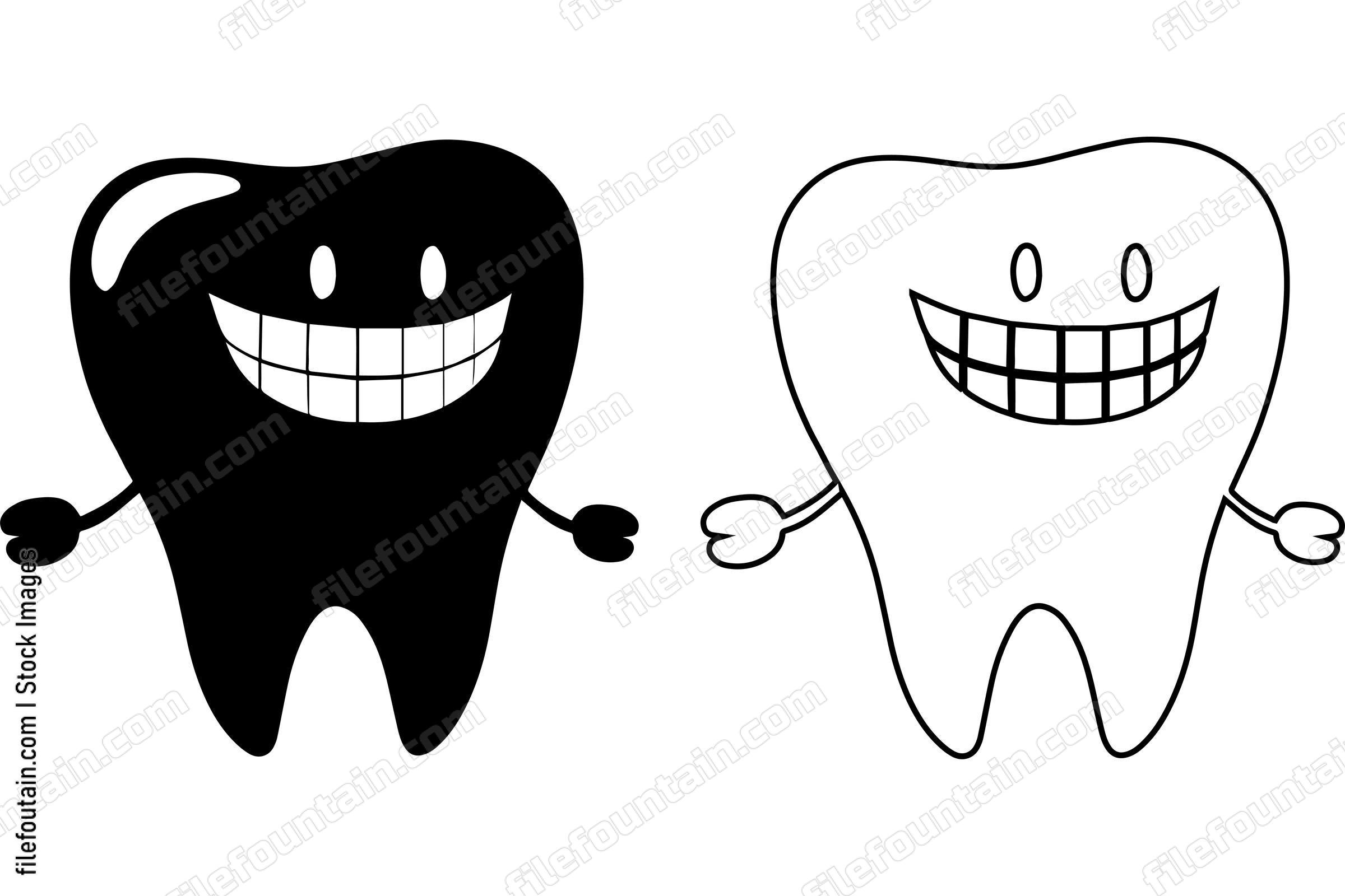Happy Smiling Tooth Mascot Logo