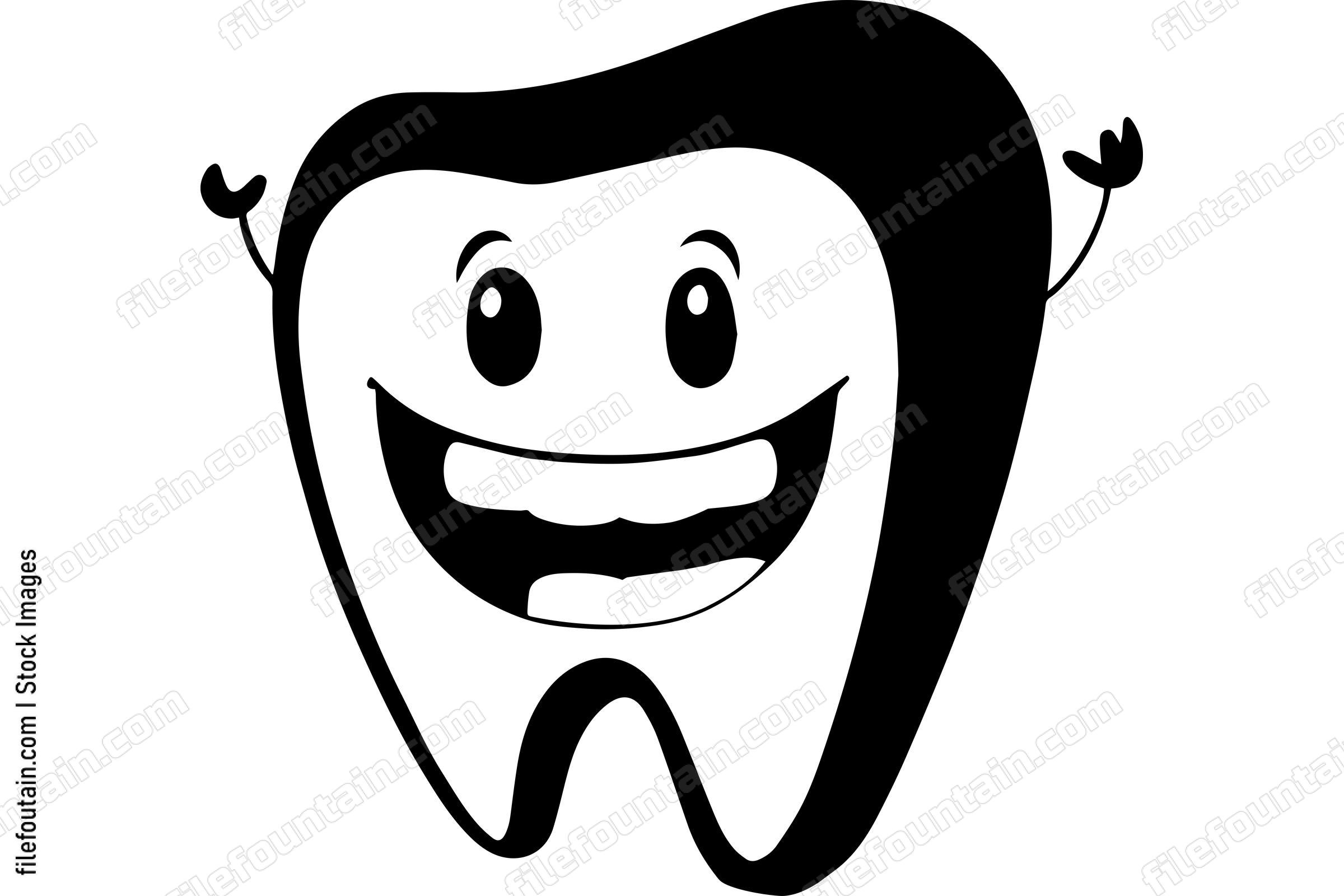 Happy Tooth Smiling Mascot