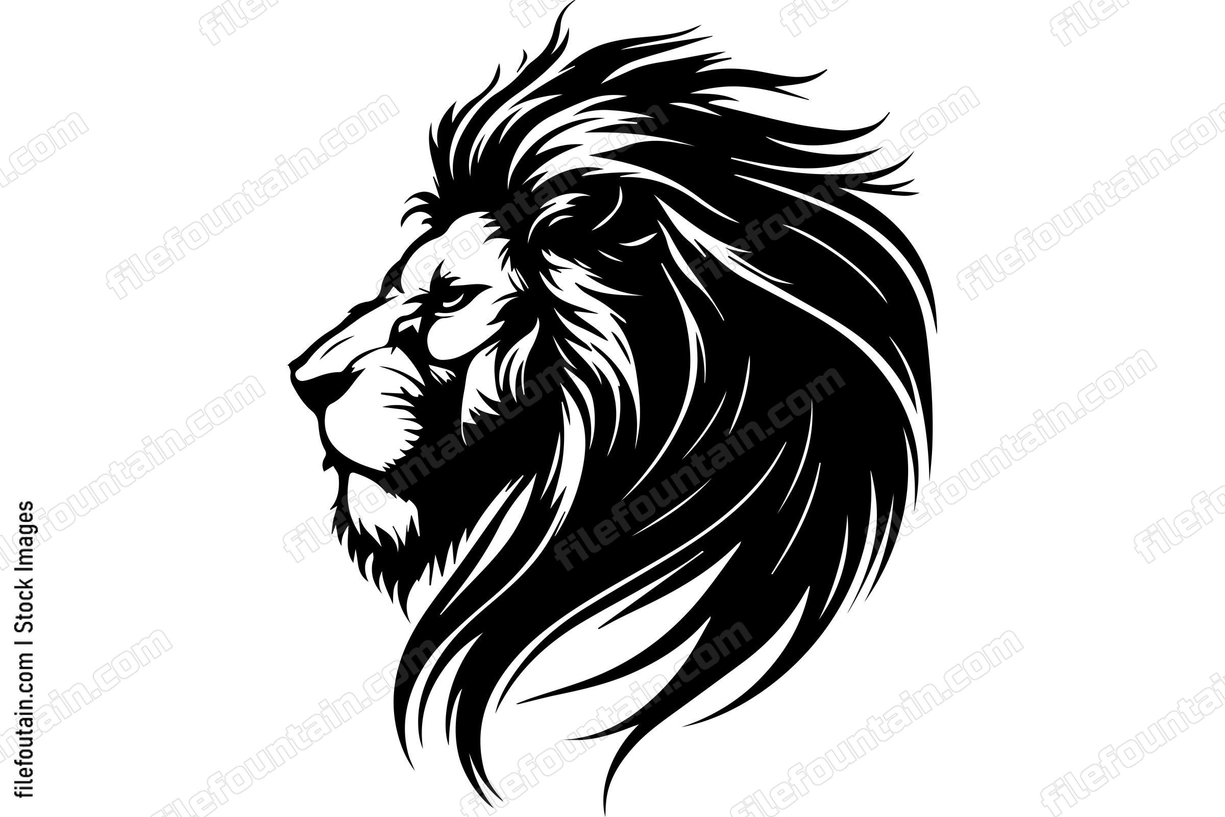 Lion Mascot Monochrome Logo