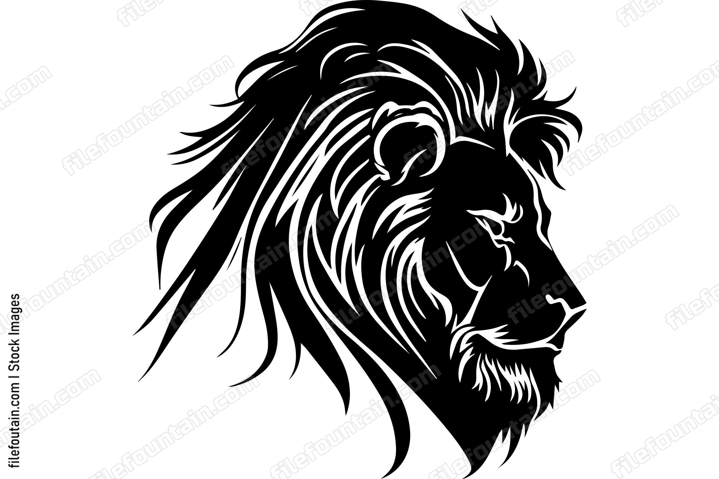 Lion Mascot Monochrome Logo