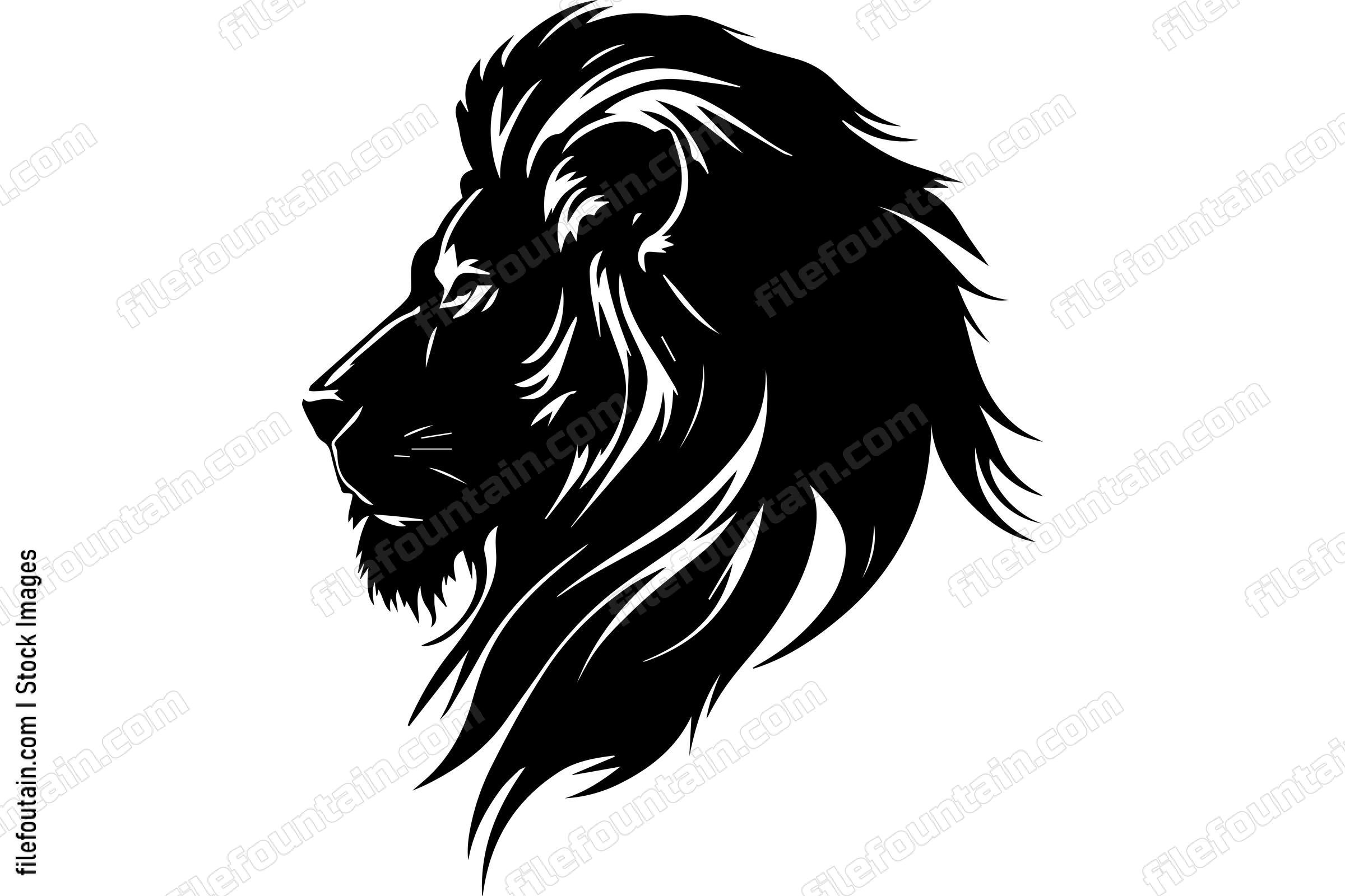 Lion Mascot Monochrome Logo