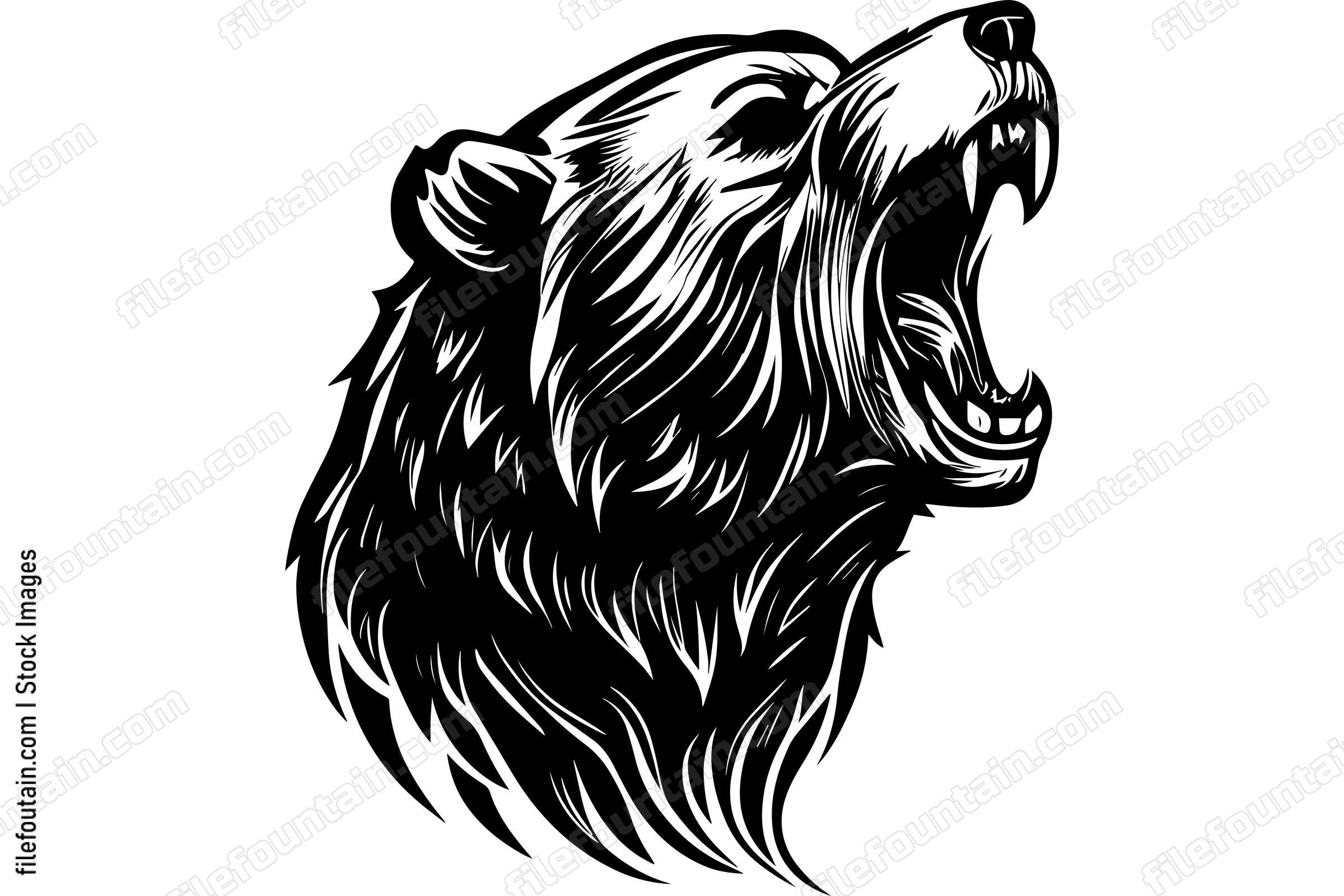 Roaring Angry Bear Mascot  Logo