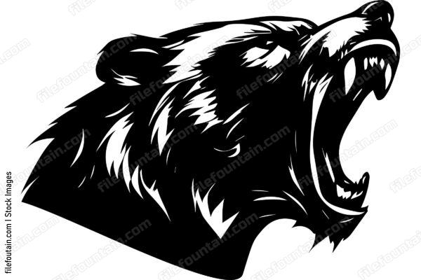 Roaring Angry Bear Mascot  Logo