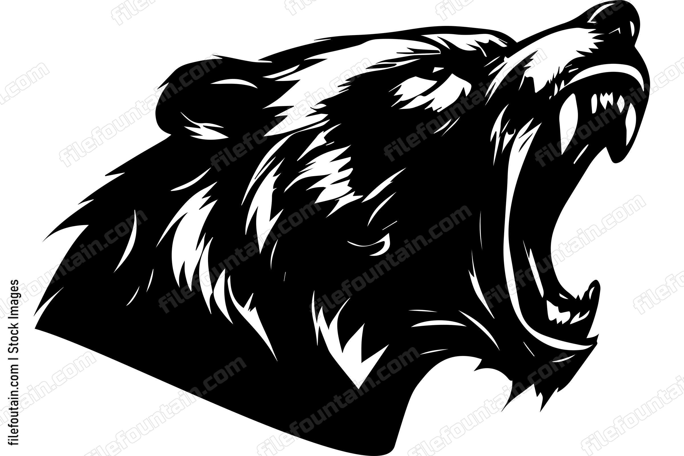 Roaring Angry Bear Mascot Logo
