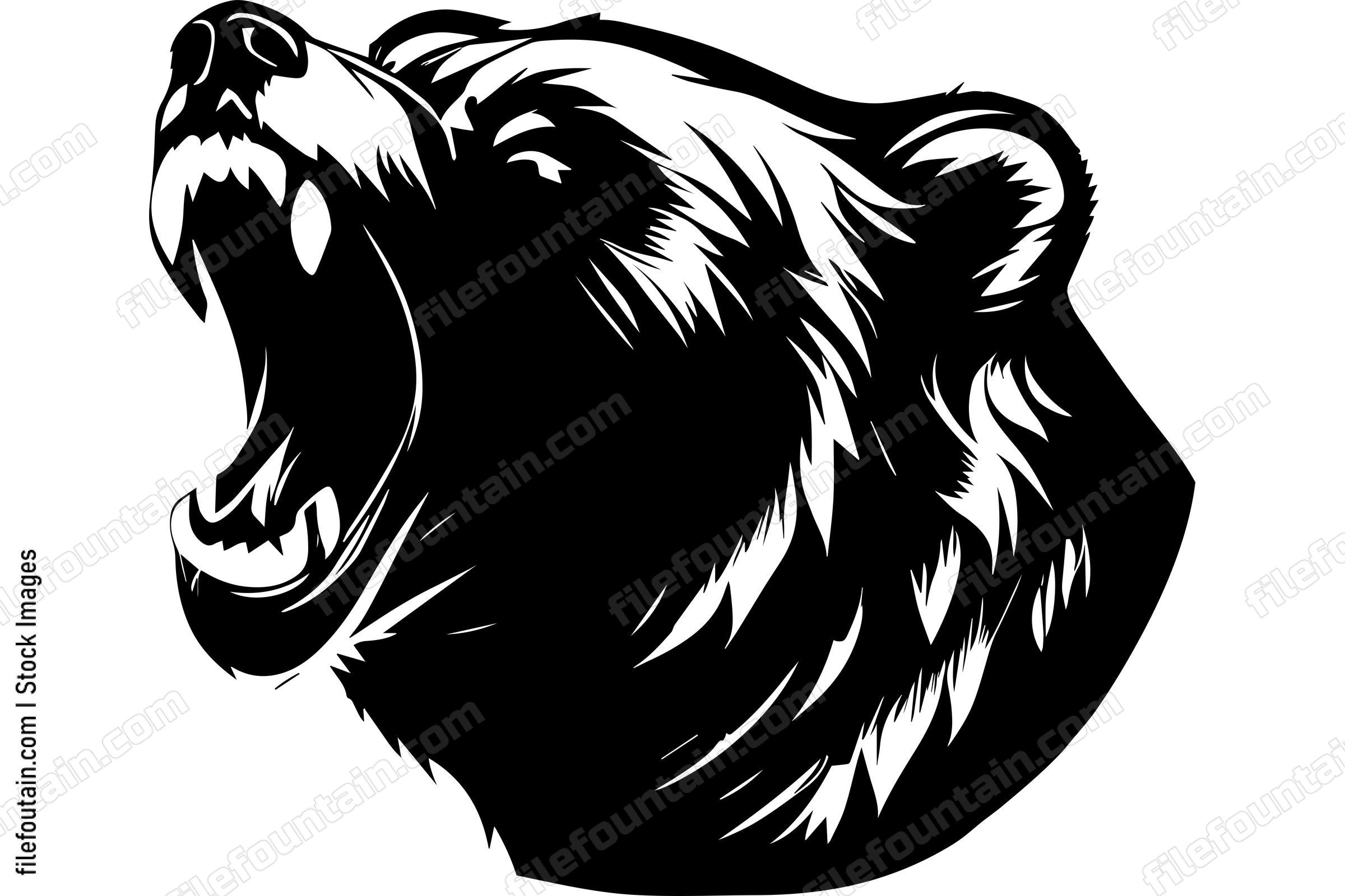 Roaring Angry Bear Mascot  Logo