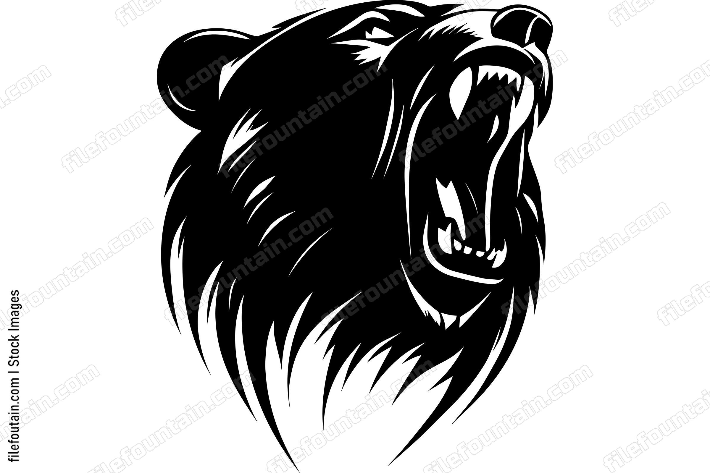 Roaring Angry Bear Mascot Logo