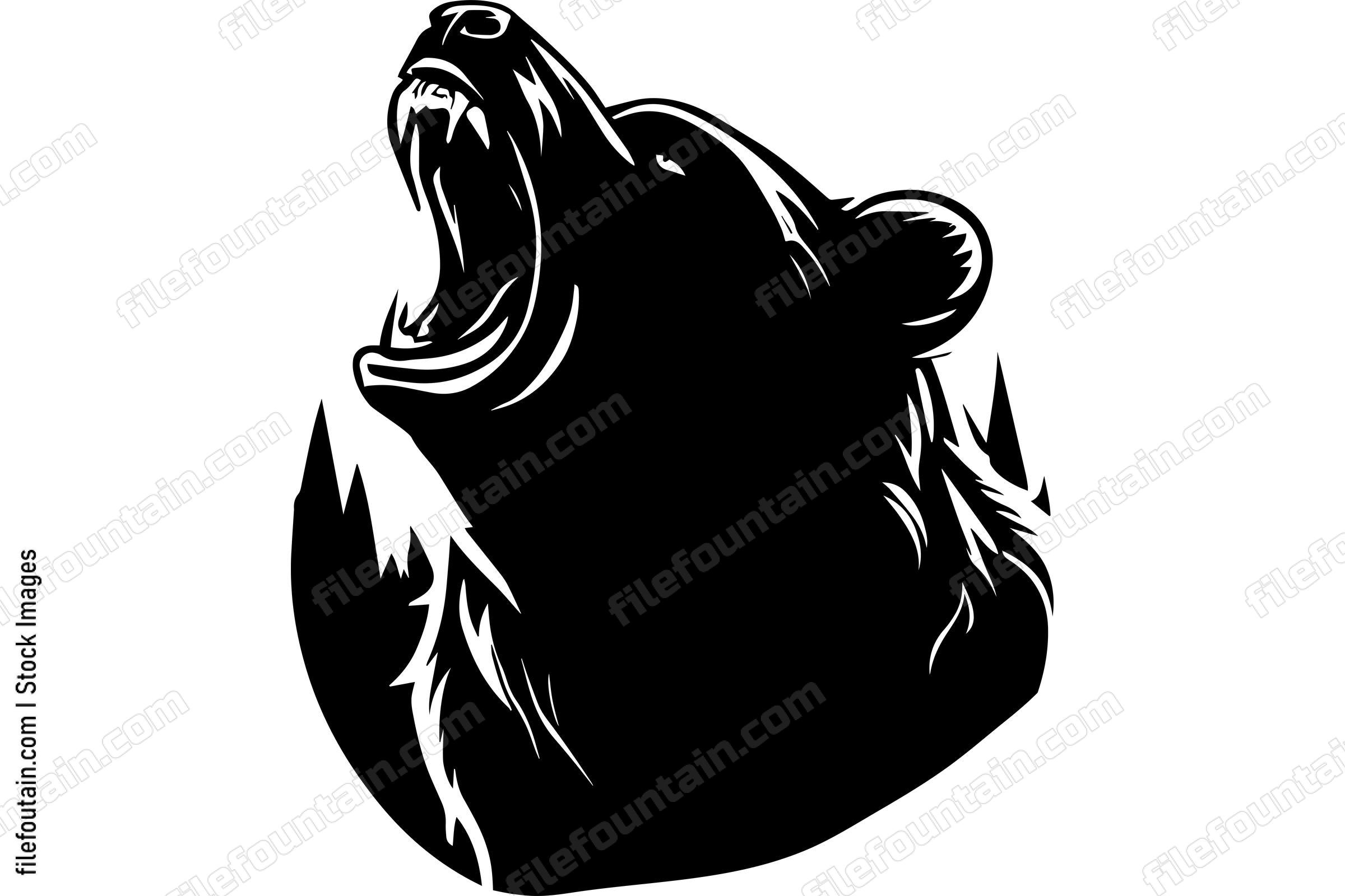 Roaring Angry Bear Mascot  Logo