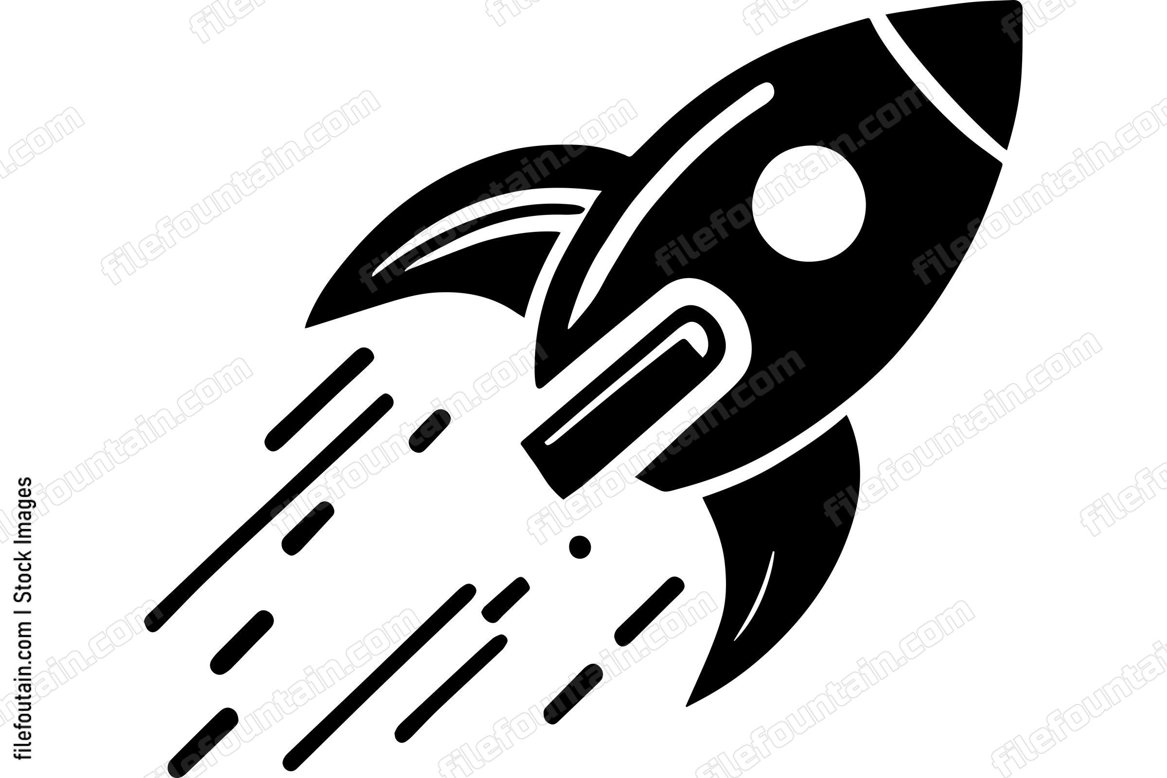 Rocket Ship Launch Minimalistic Logo