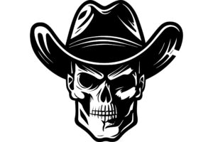 Skull Wearing A Hat Logo