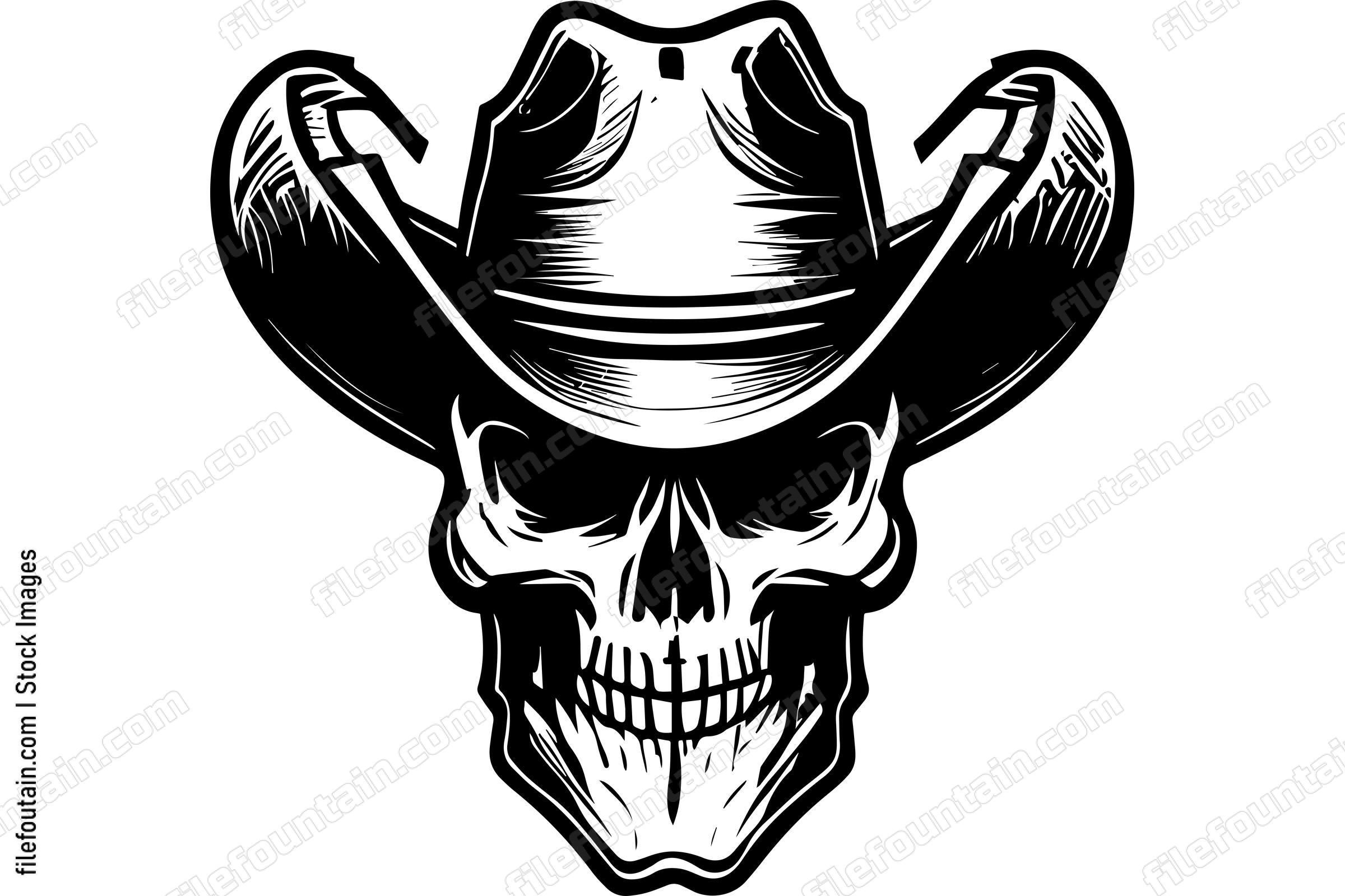 Skull Wearing A Hat Logo