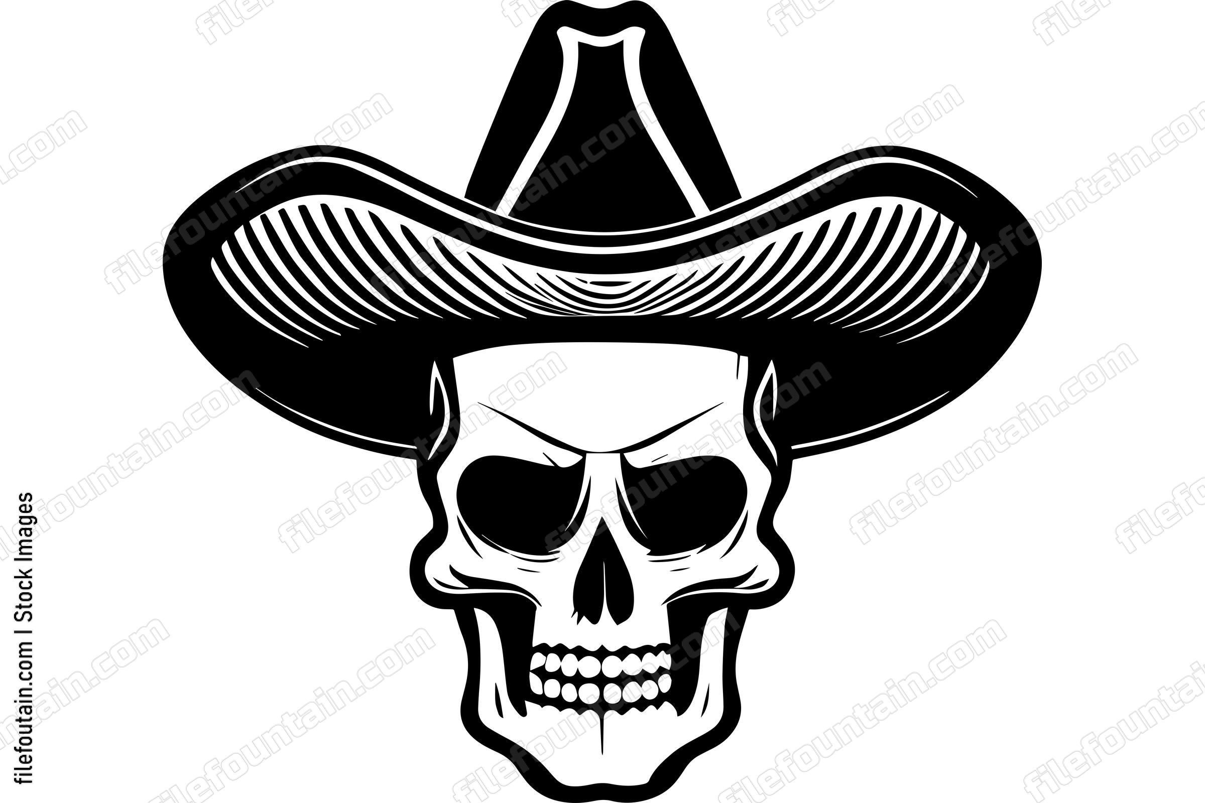 Skull Wearing A Hat Logo