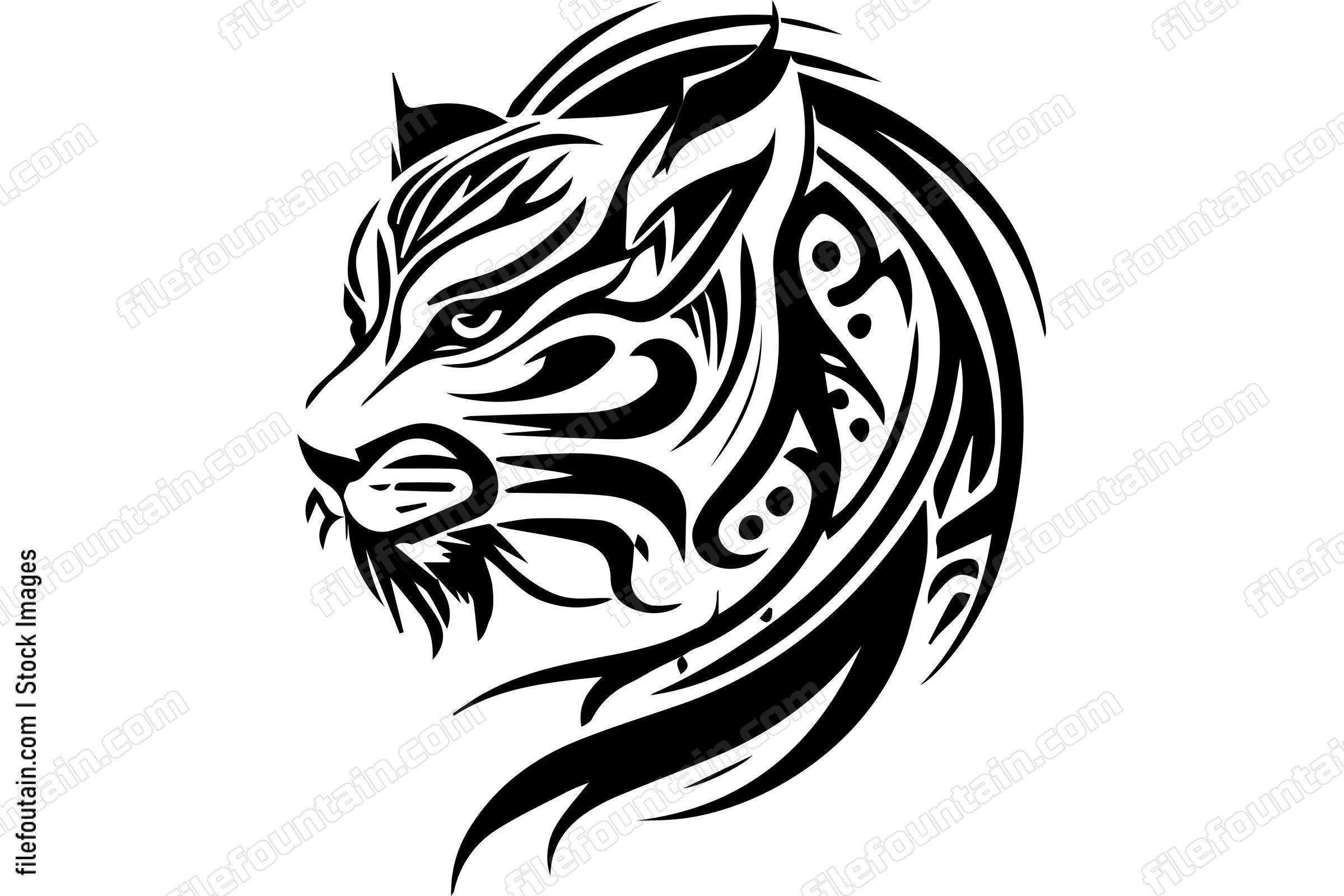 Tribal Tiger Drawing
