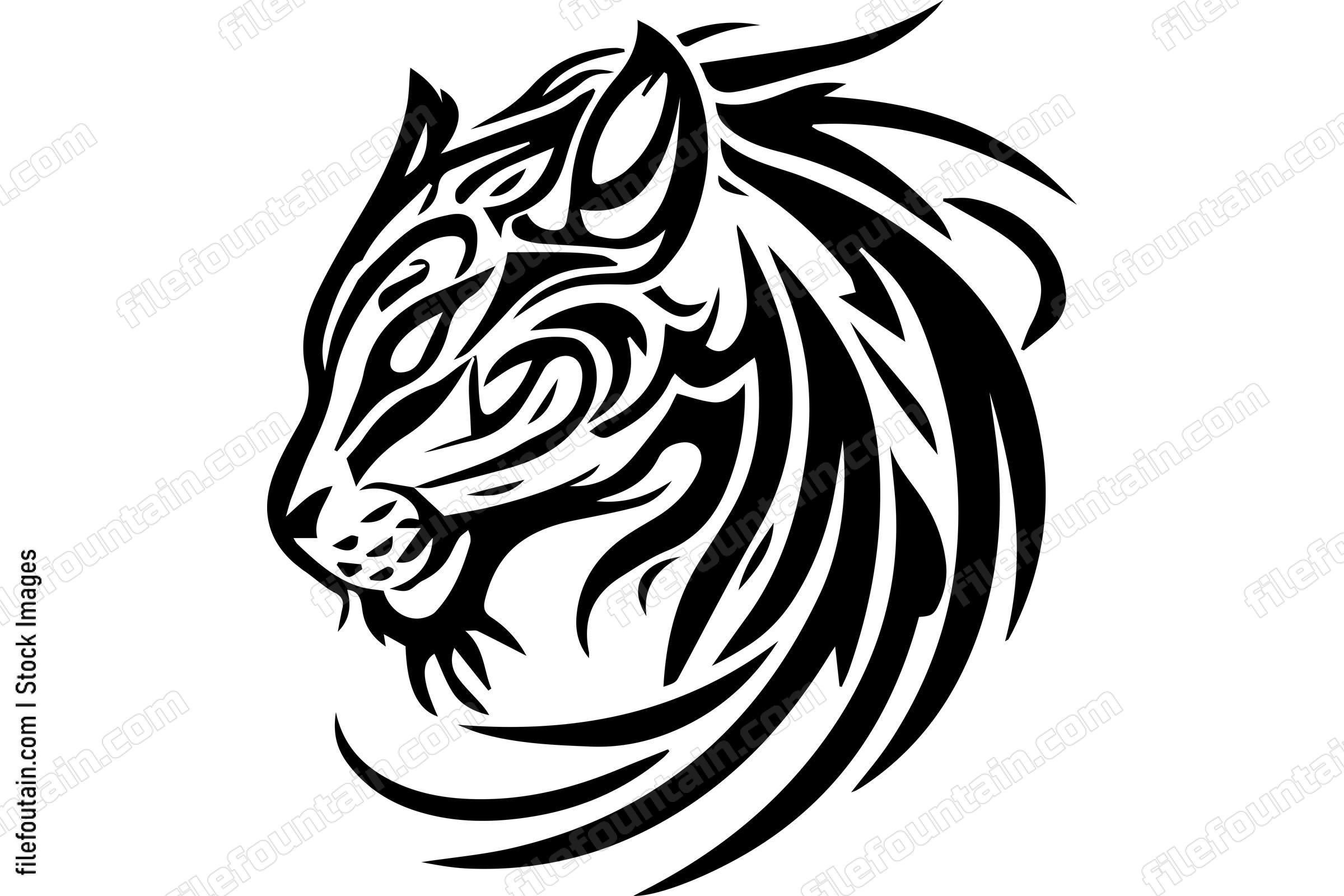 Tribal Tiger Drawing