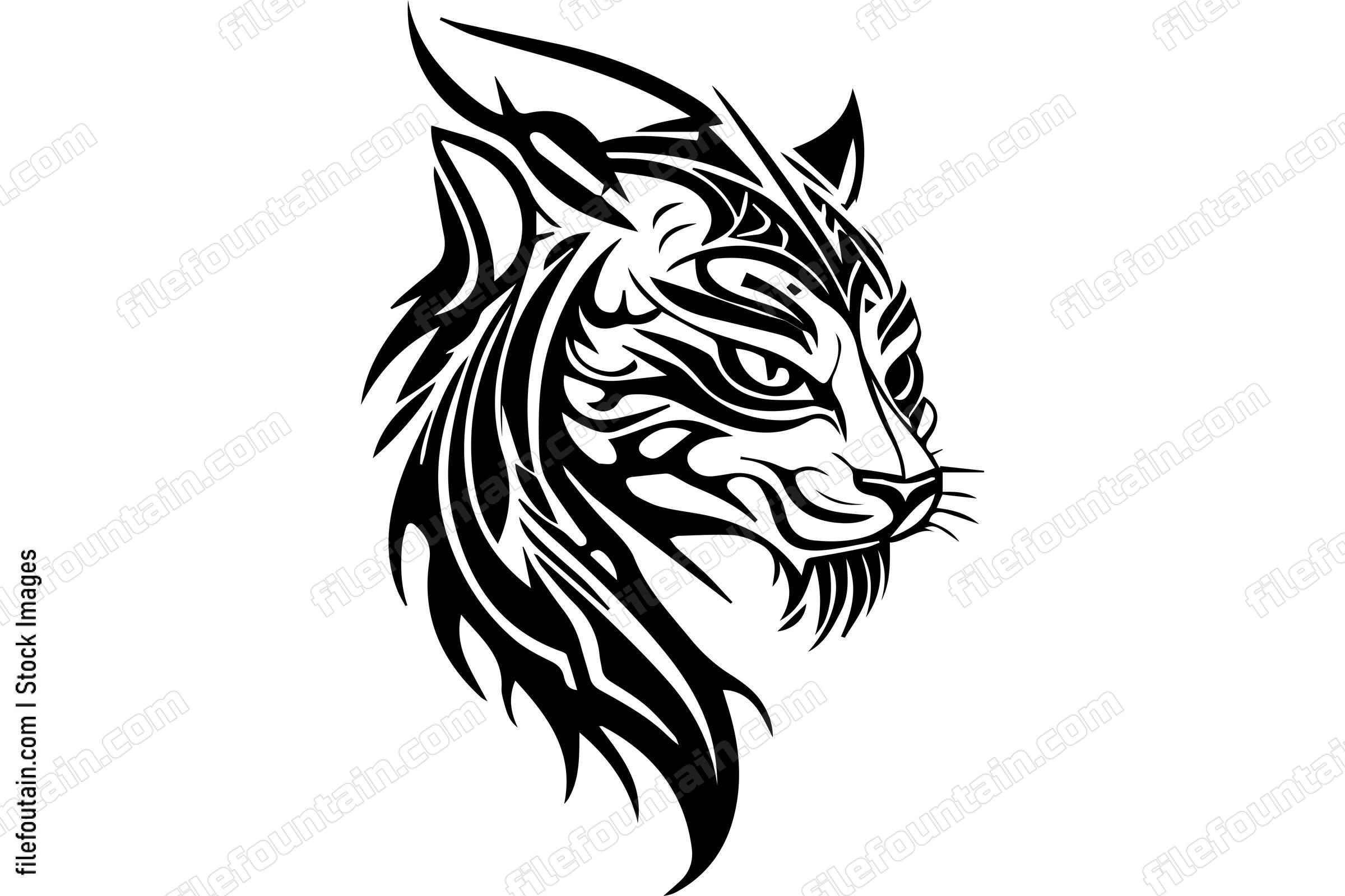 Tribal Tiger Drawing