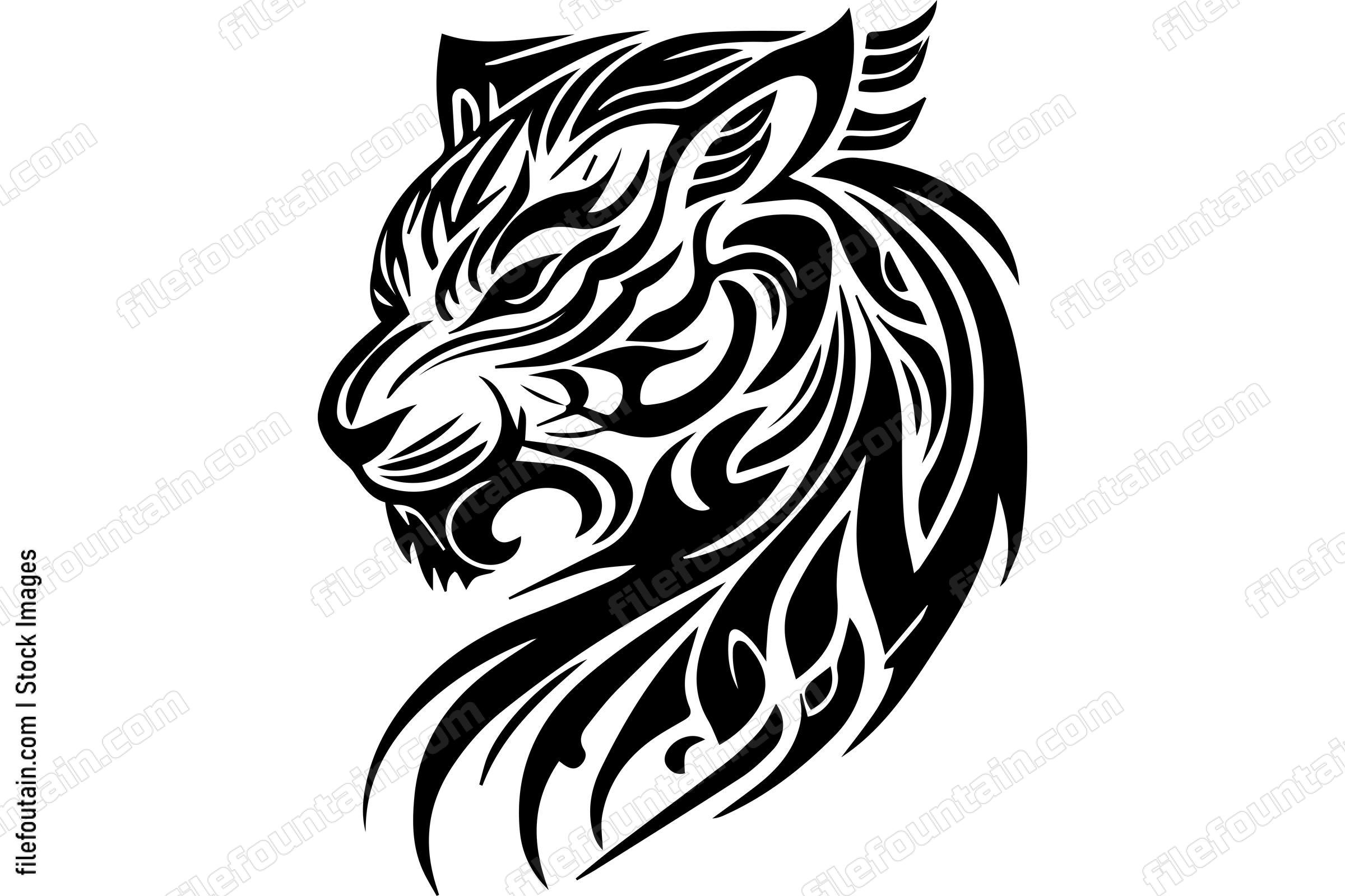 Tribal Tiger Drawing