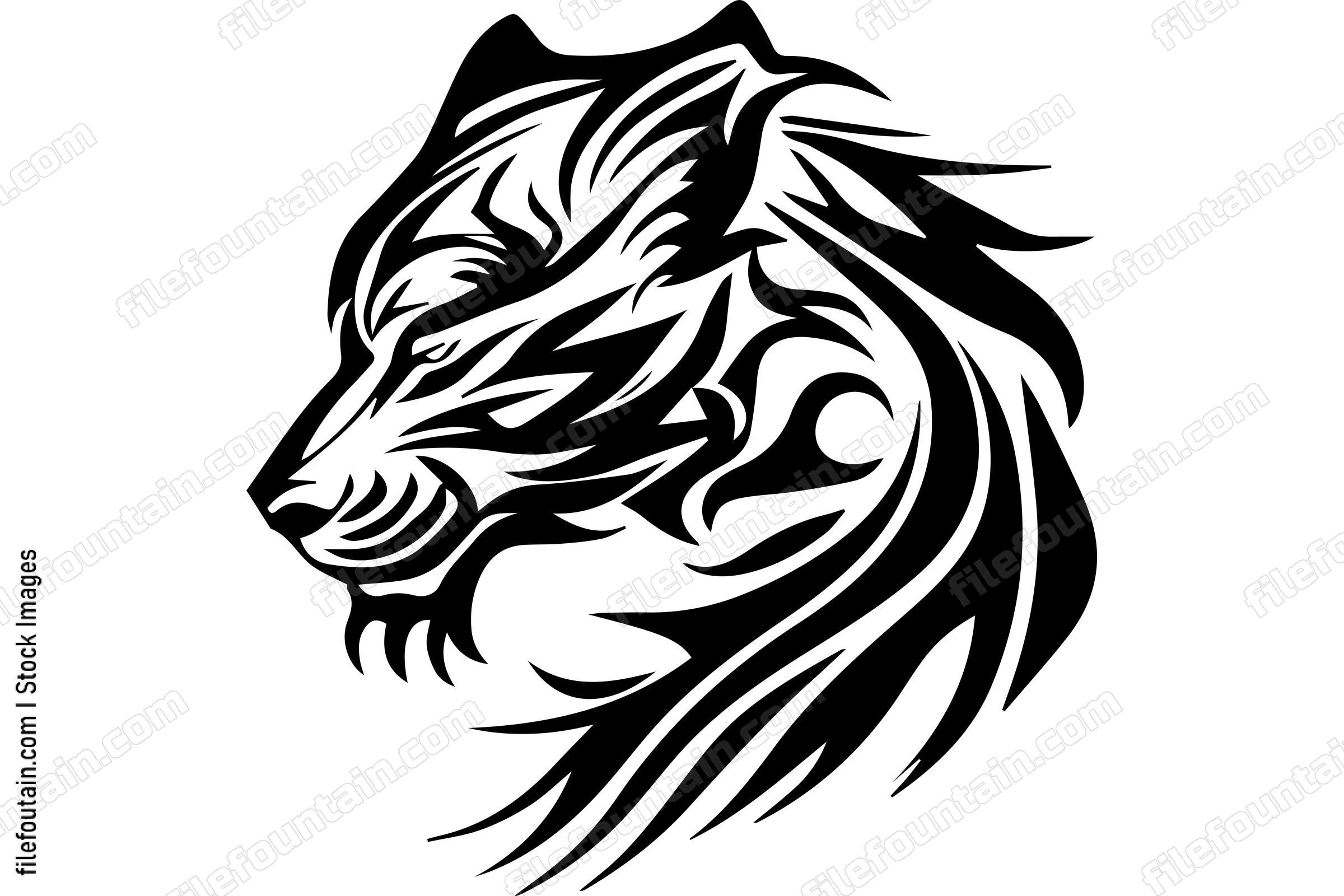 Tribal Tiger Drawing
