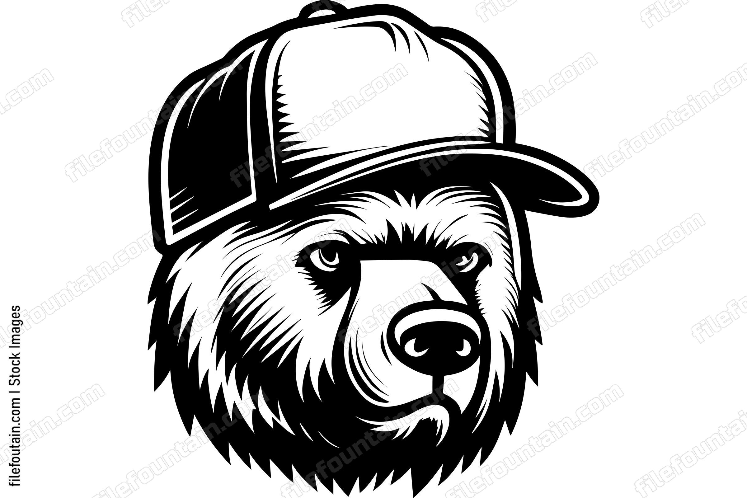 Bear In Baseball Cap