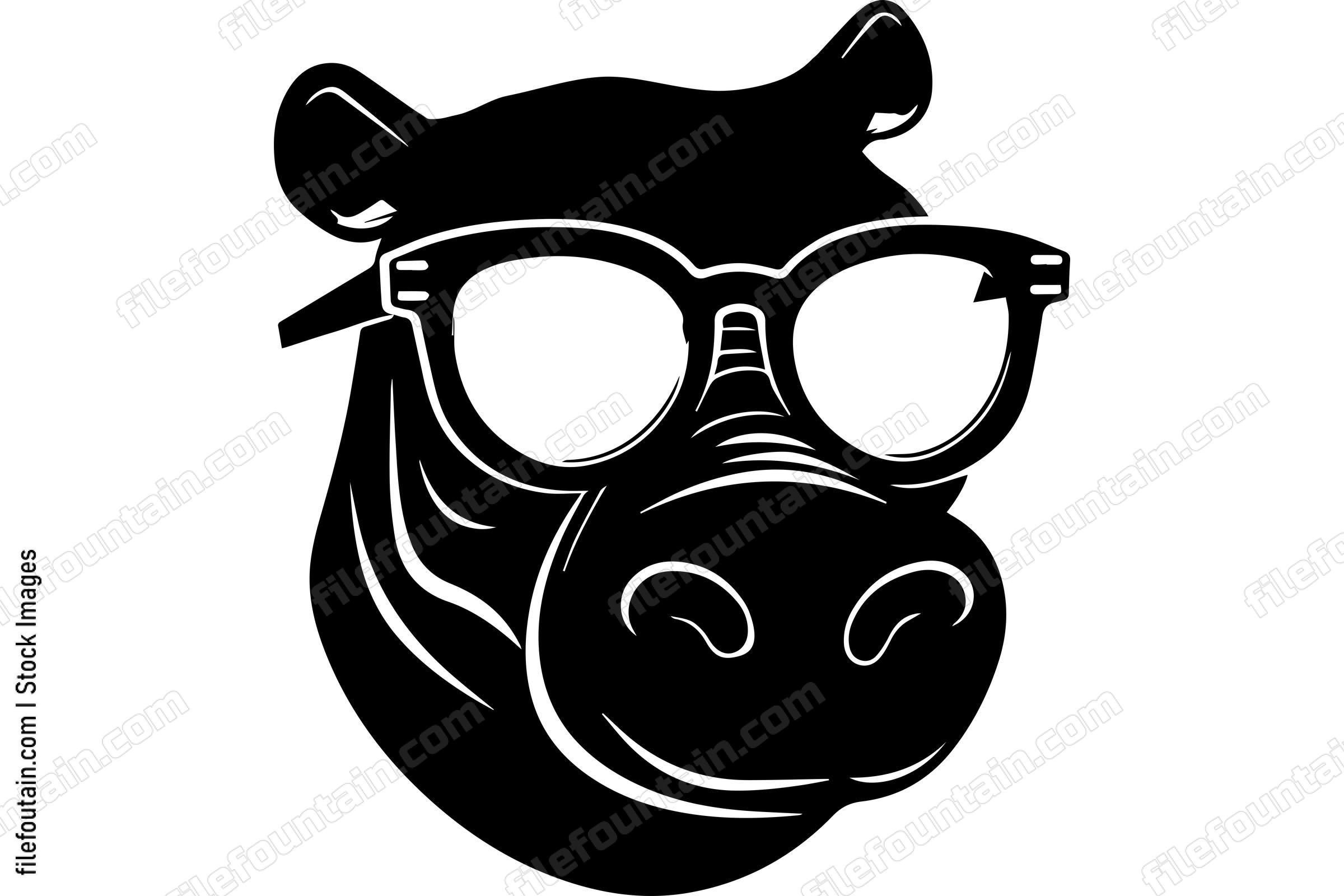 Hippo wearing sunglasses