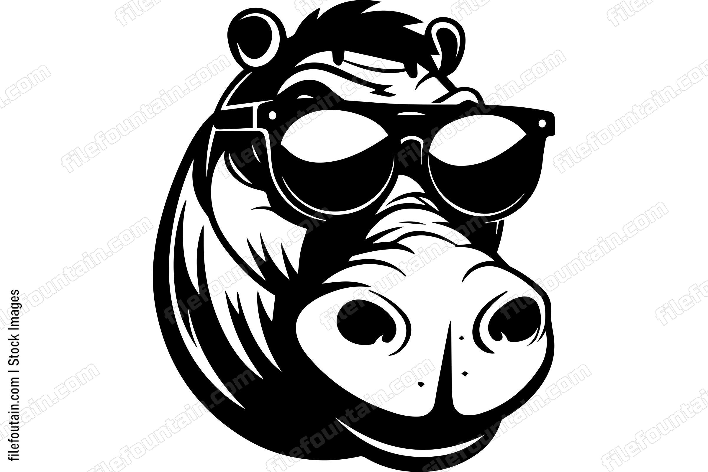 Hippo wearing sunglasses