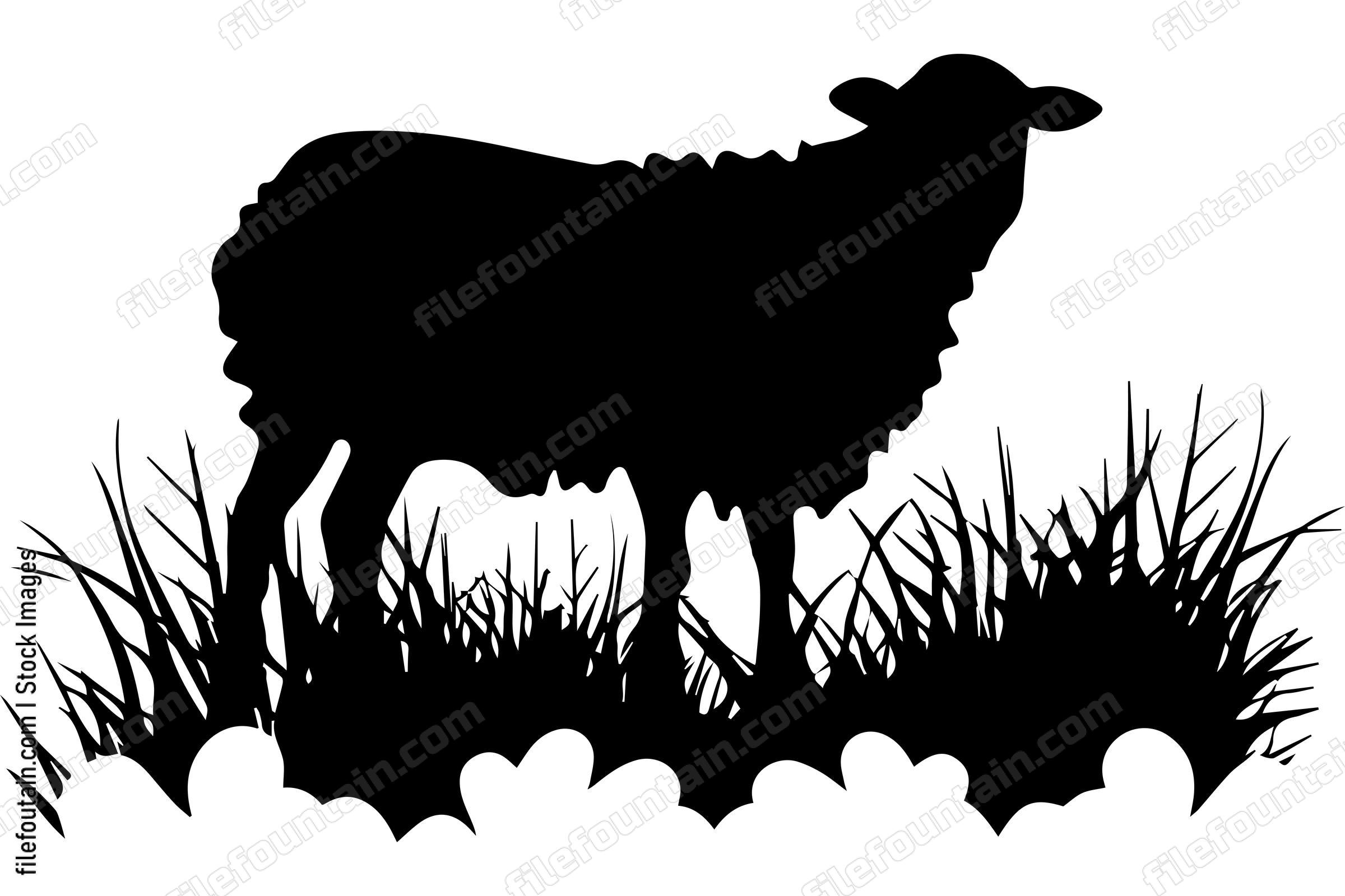 Sheep On A Grass Field logo svg vector black colo caccfeeaddbaf