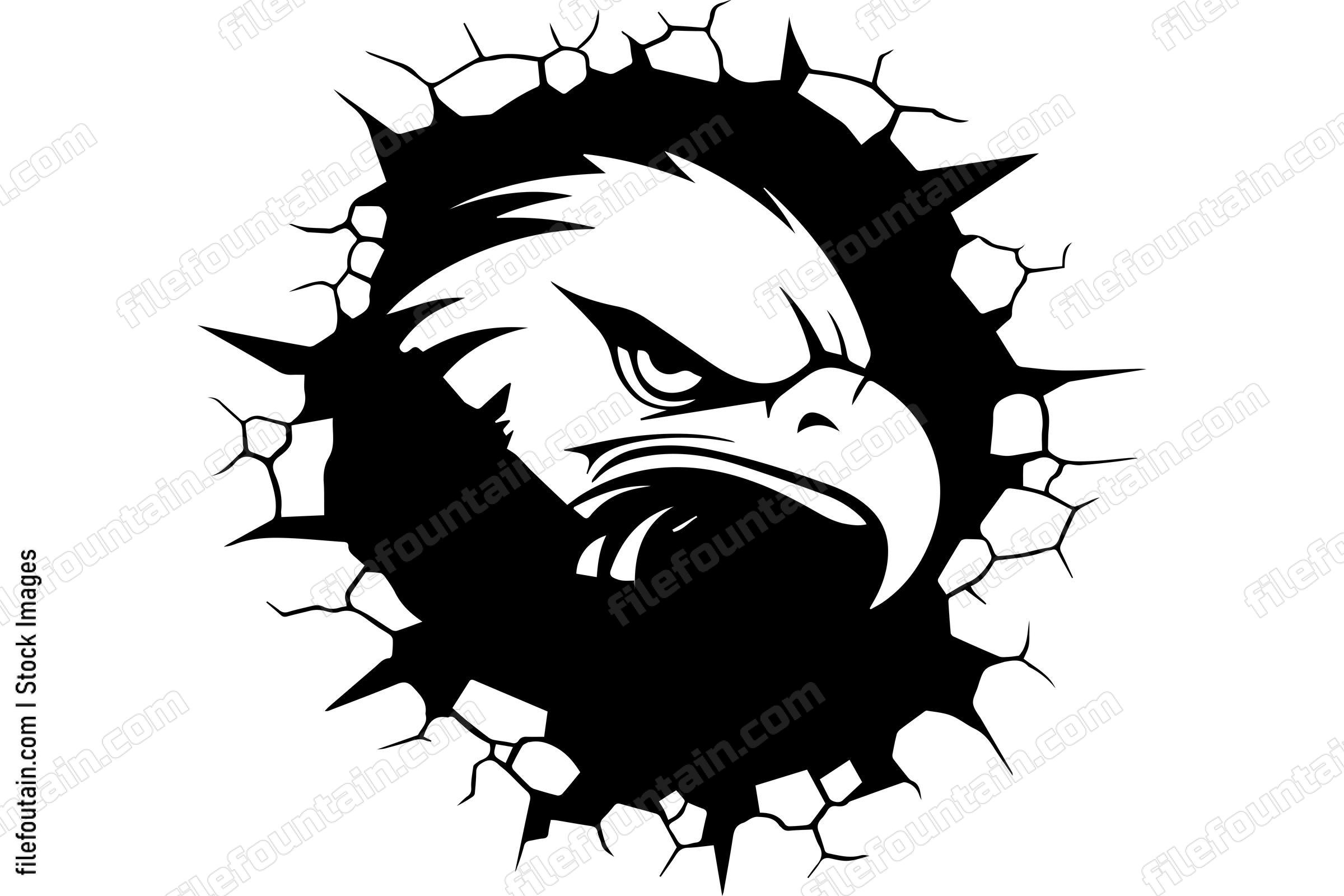 Bald Eagle Breaking Through A Wall