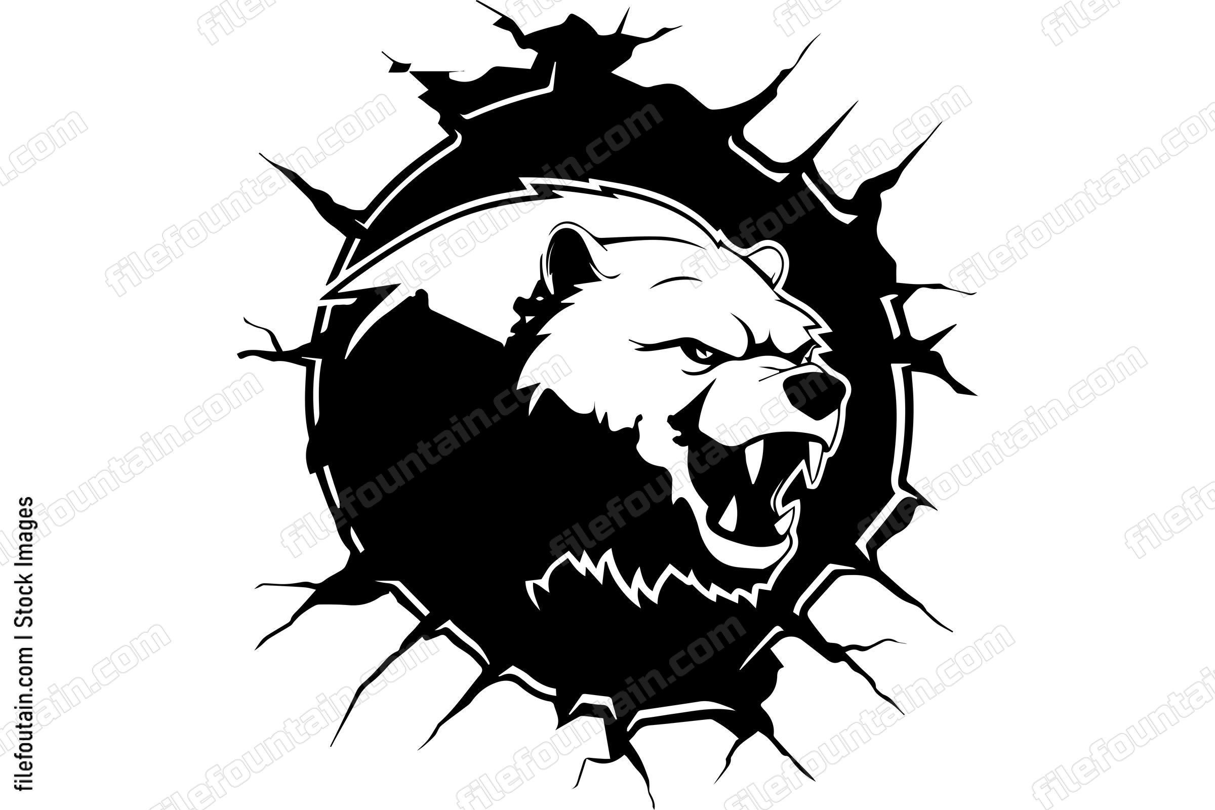 Bear Breaking Through A Wall