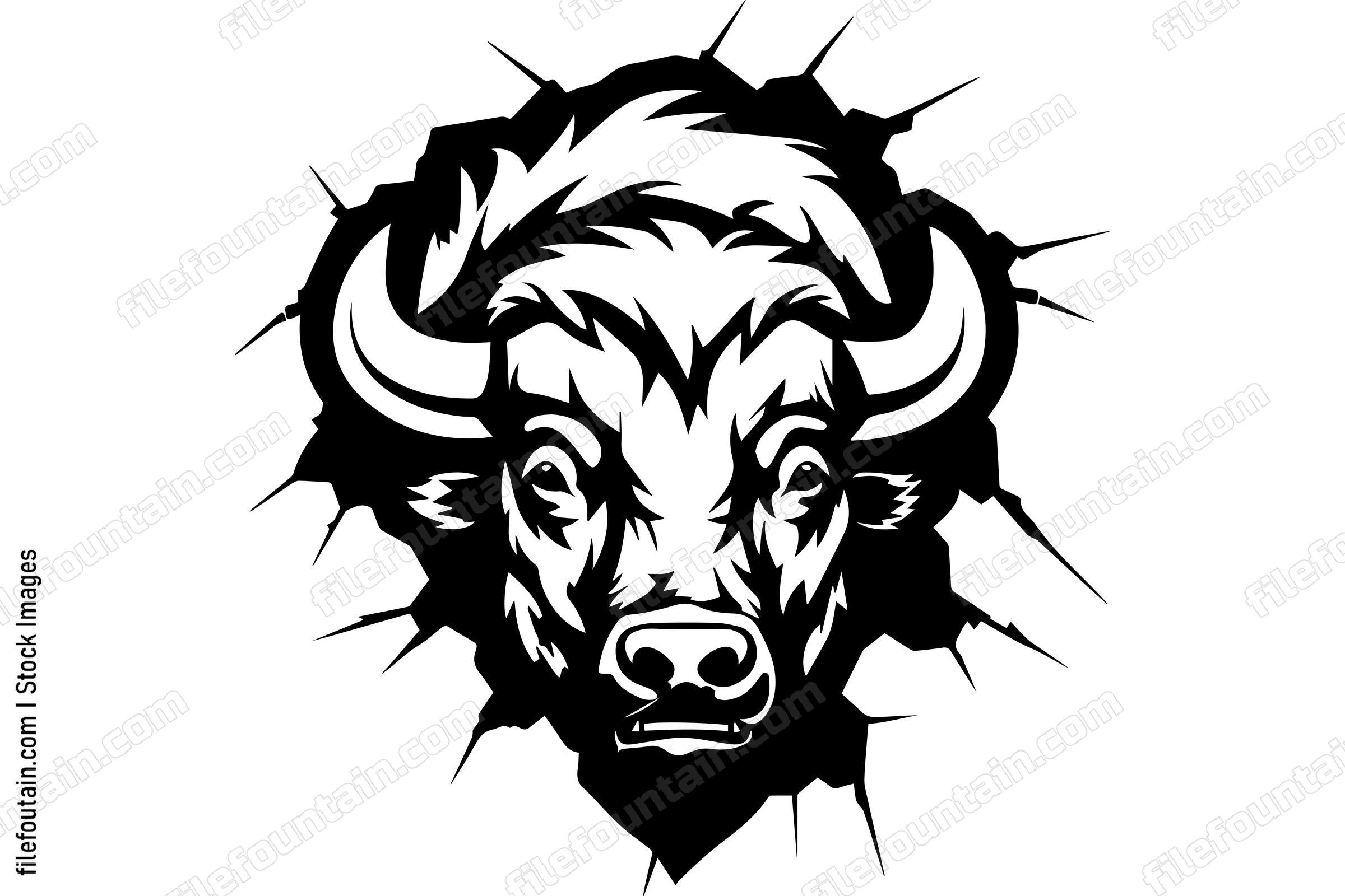 Bison Breaking Through A Wall