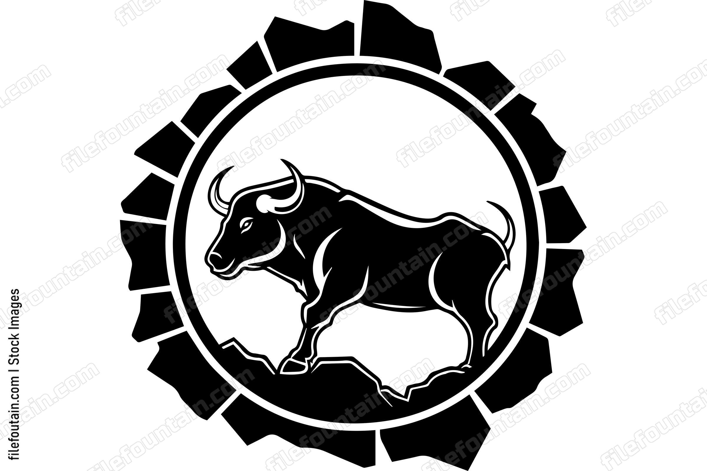 Bull Breaking Through A Wall