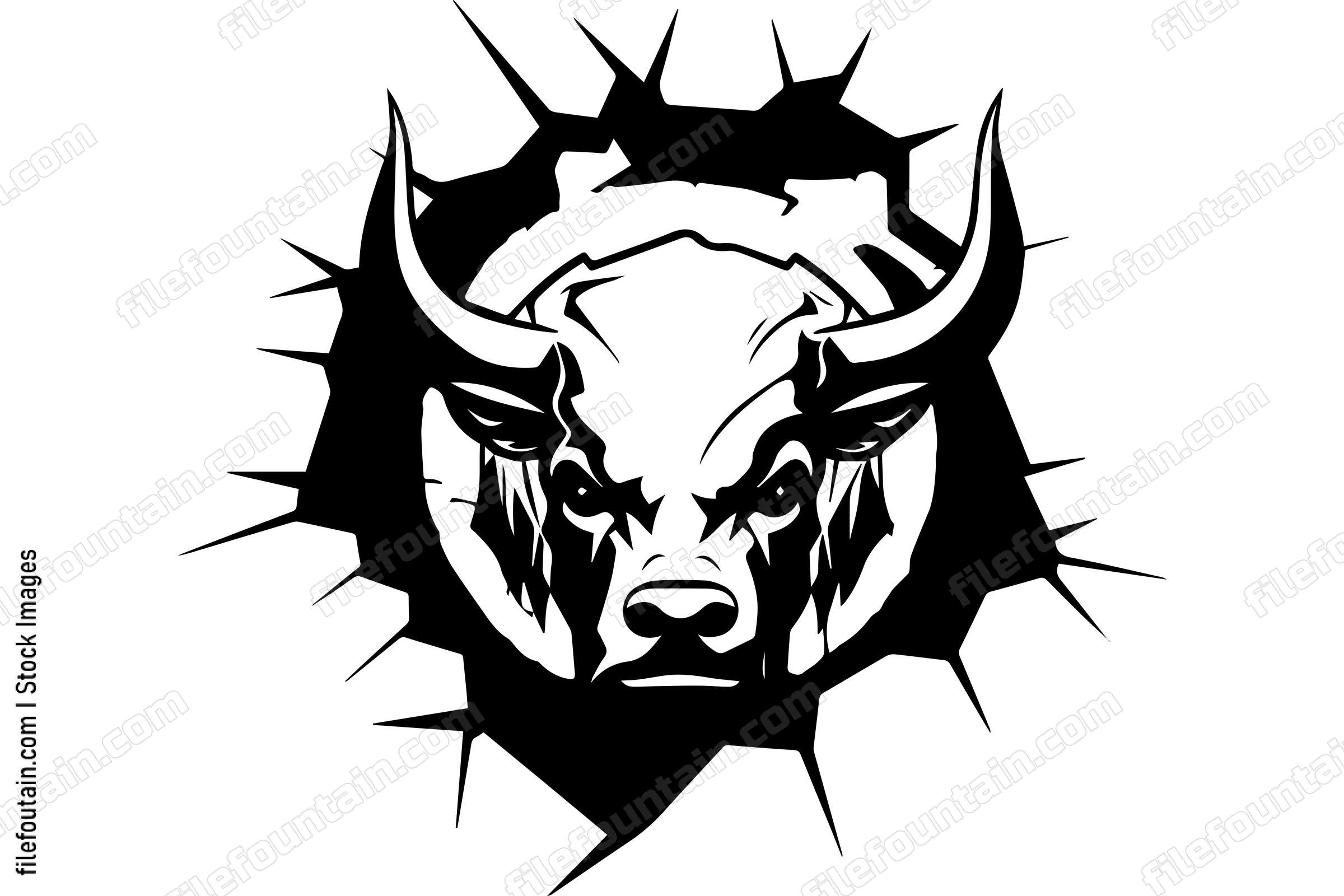 Bull Breaking Through A Wall