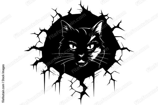 Cat Breaking Through A Wall