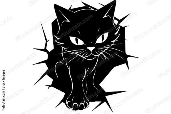 Cat Breaking Through A Wall