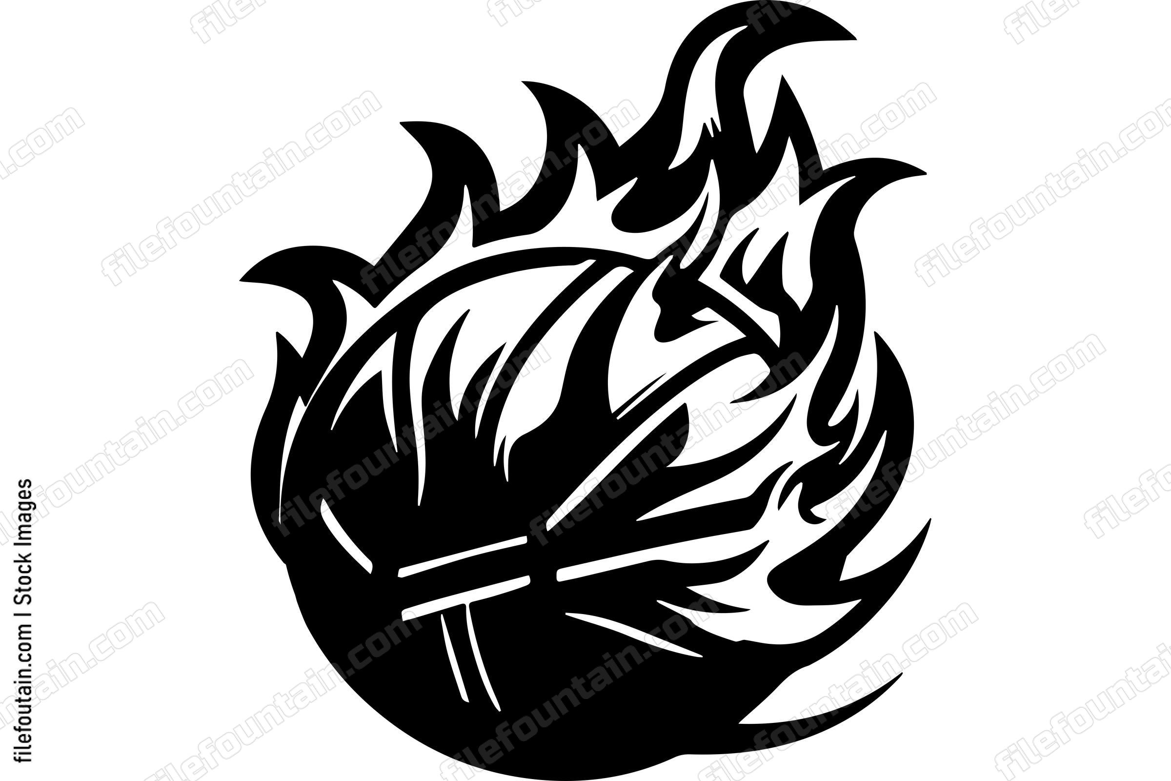 Flaming Basketball On Fire