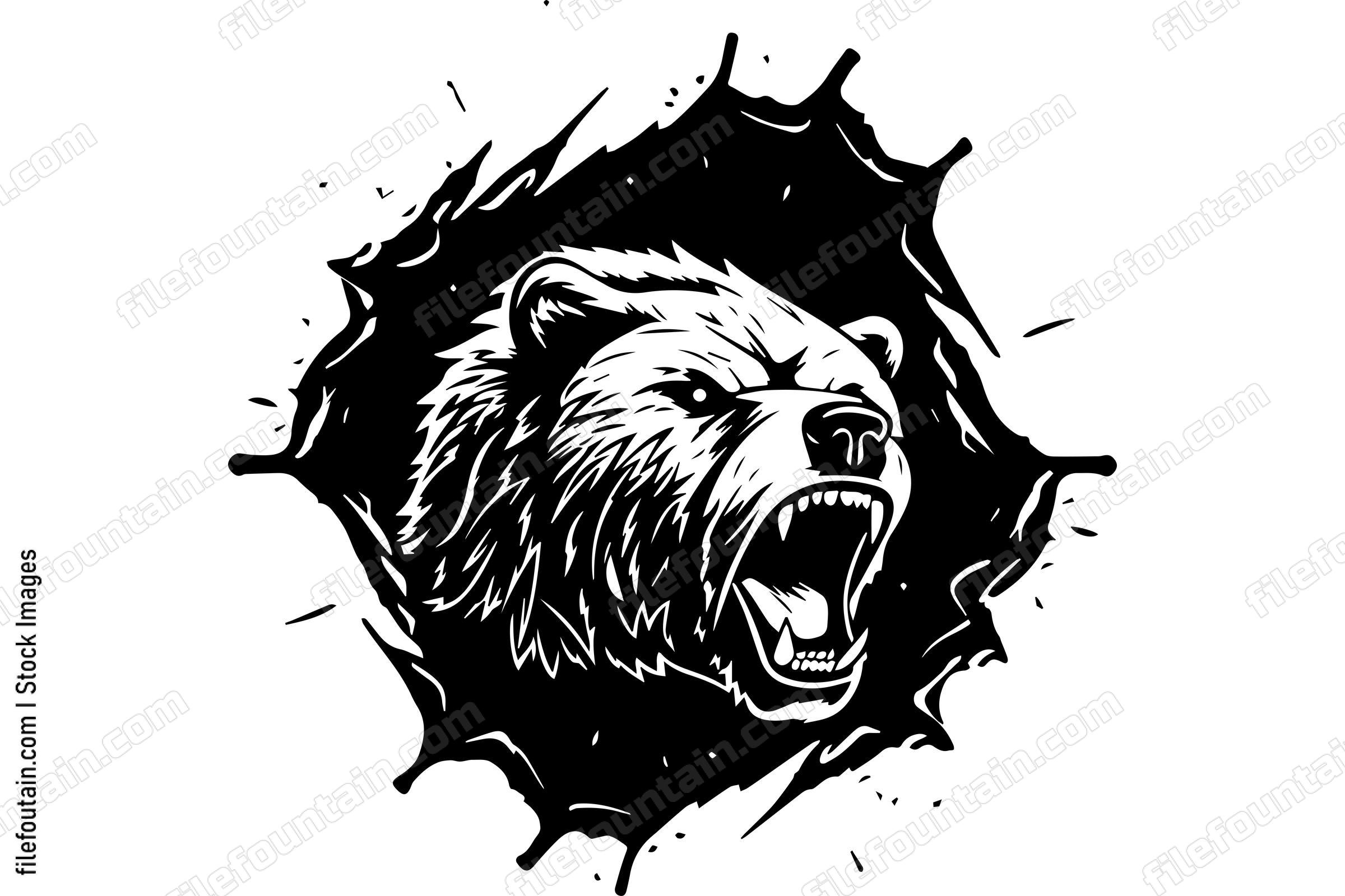Grizzly Bear Breaking Through A Wall